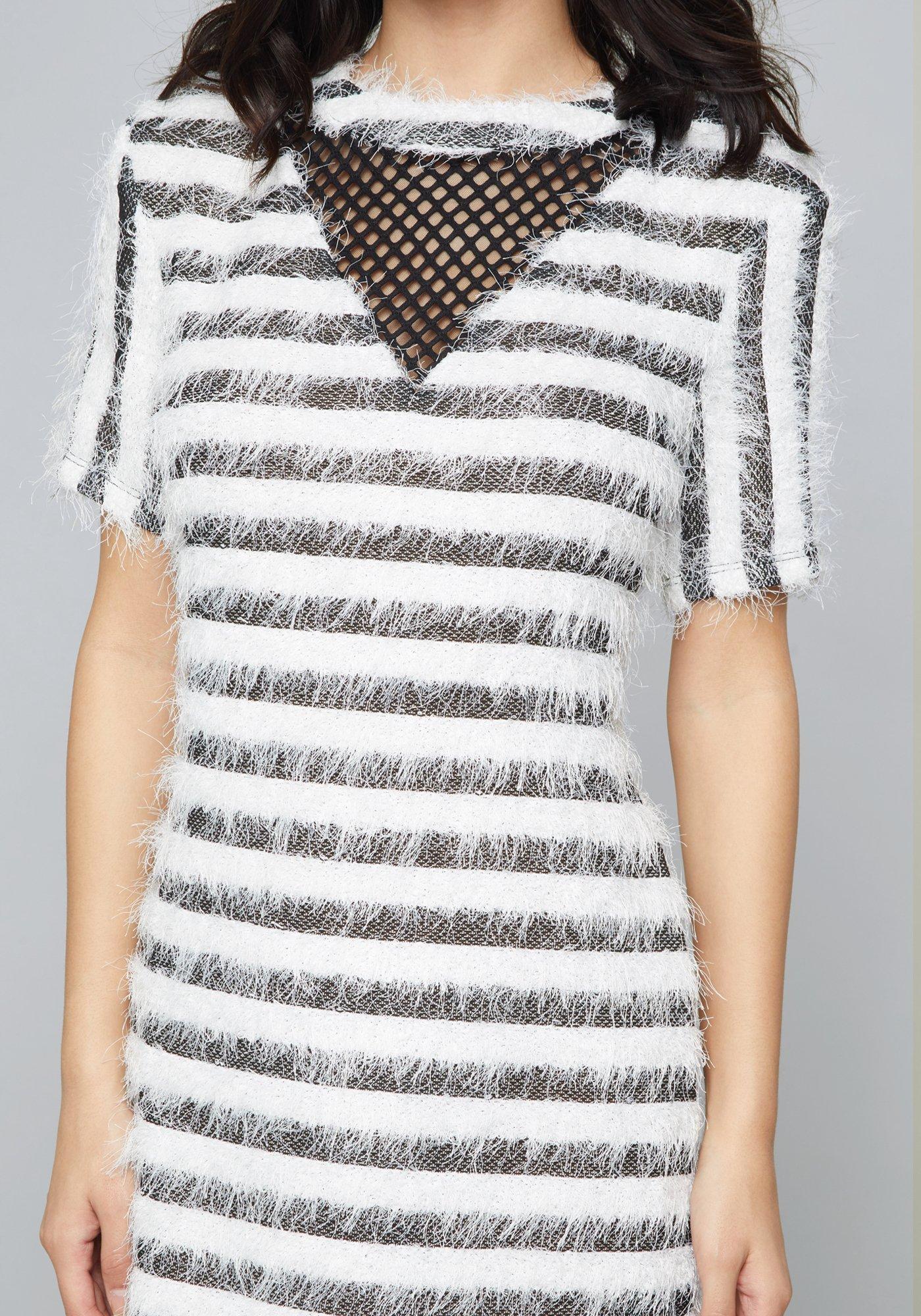 Bebe Synthetic Cora Eyelash Knit Dress In Black White Stripe White Lyst Bebe Synthetic Cora Eyelash Knit Dress In Black White Stripe White Lyst