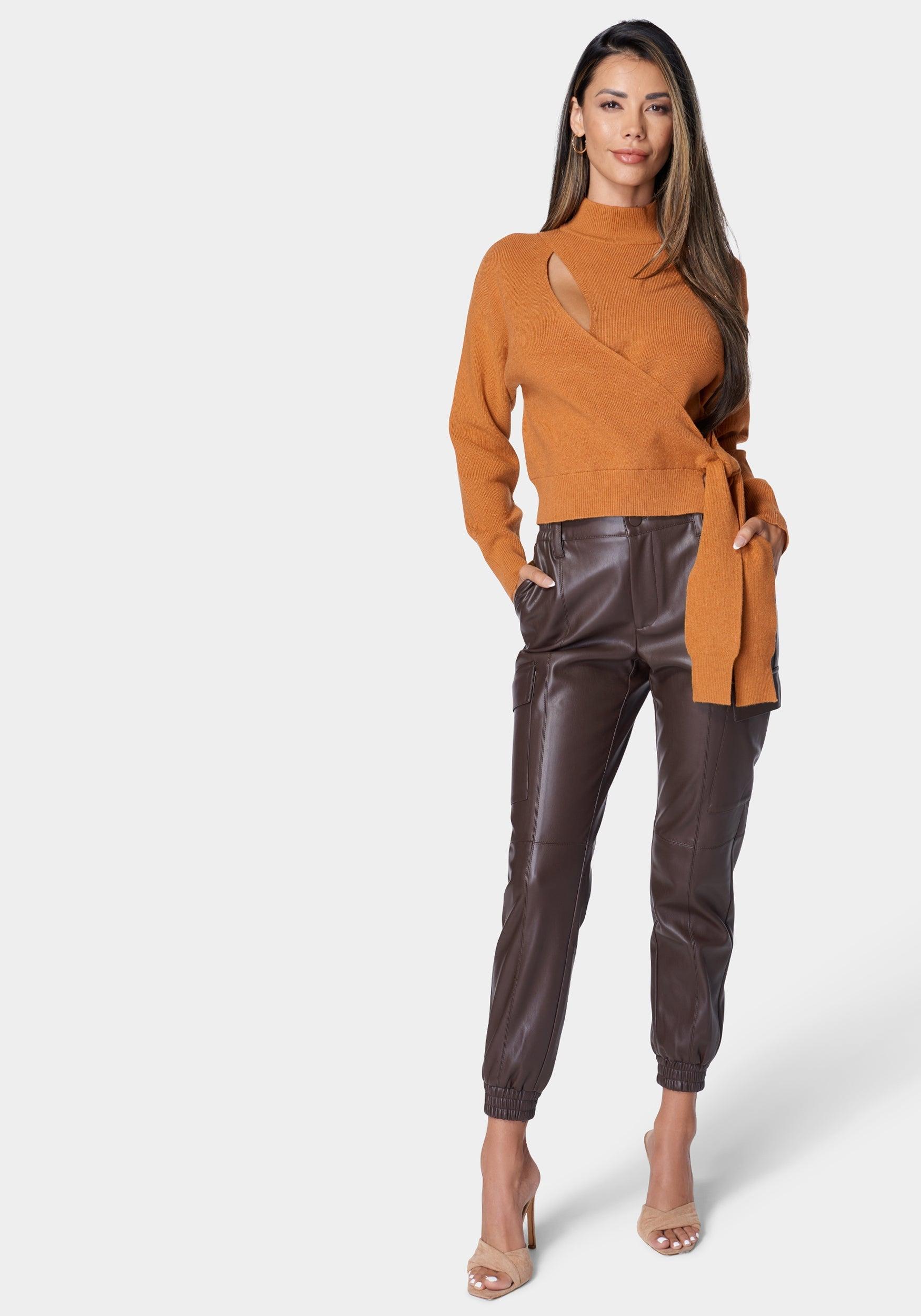Bebe Vegan Leather Cargo Pocket Jogger Lyst