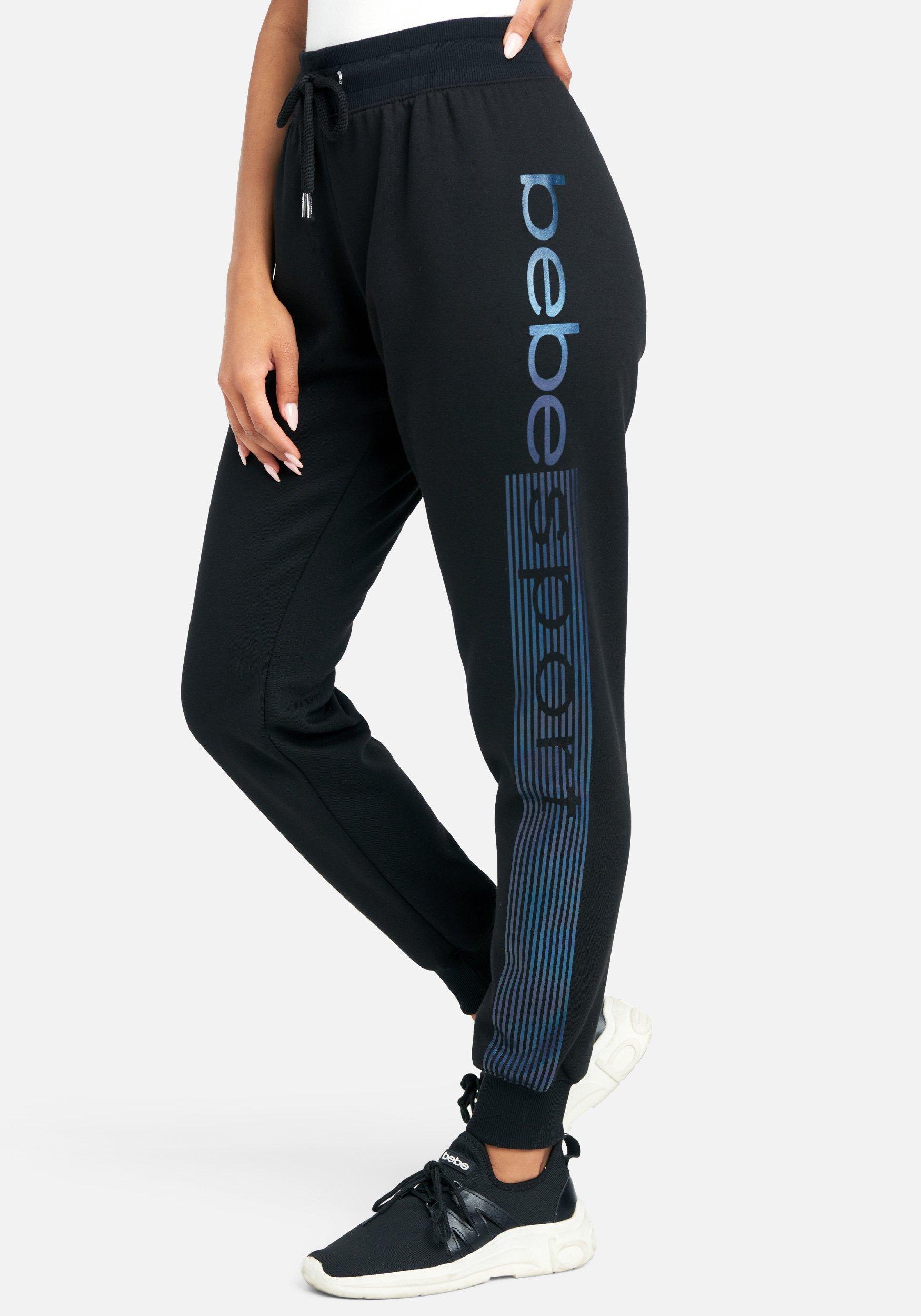 Bebe Cotton Sport Logo Stripe Jogger Pant In Black Lyst Bebe Cotton Sport Logo Stripe Jogger Pant In Black Lyst