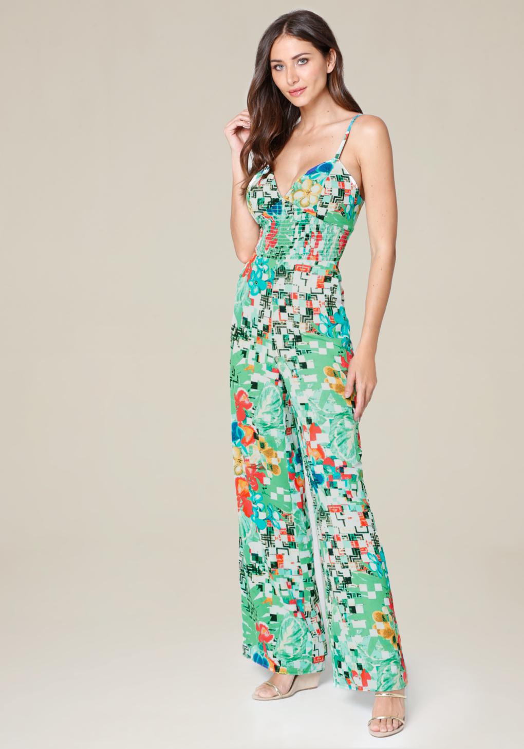 smocked waist jumpsuit