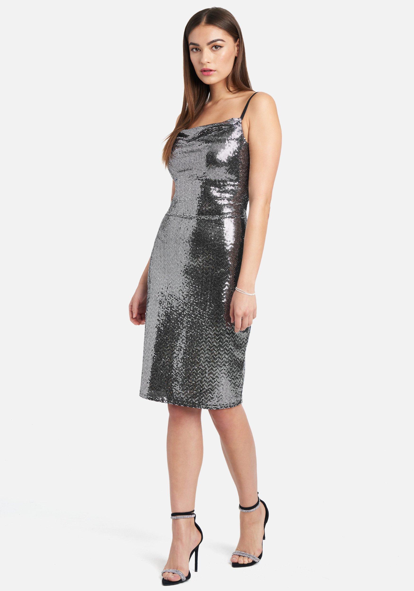 Bebe Synthetic Sequin Slip Dress In Black Lyst