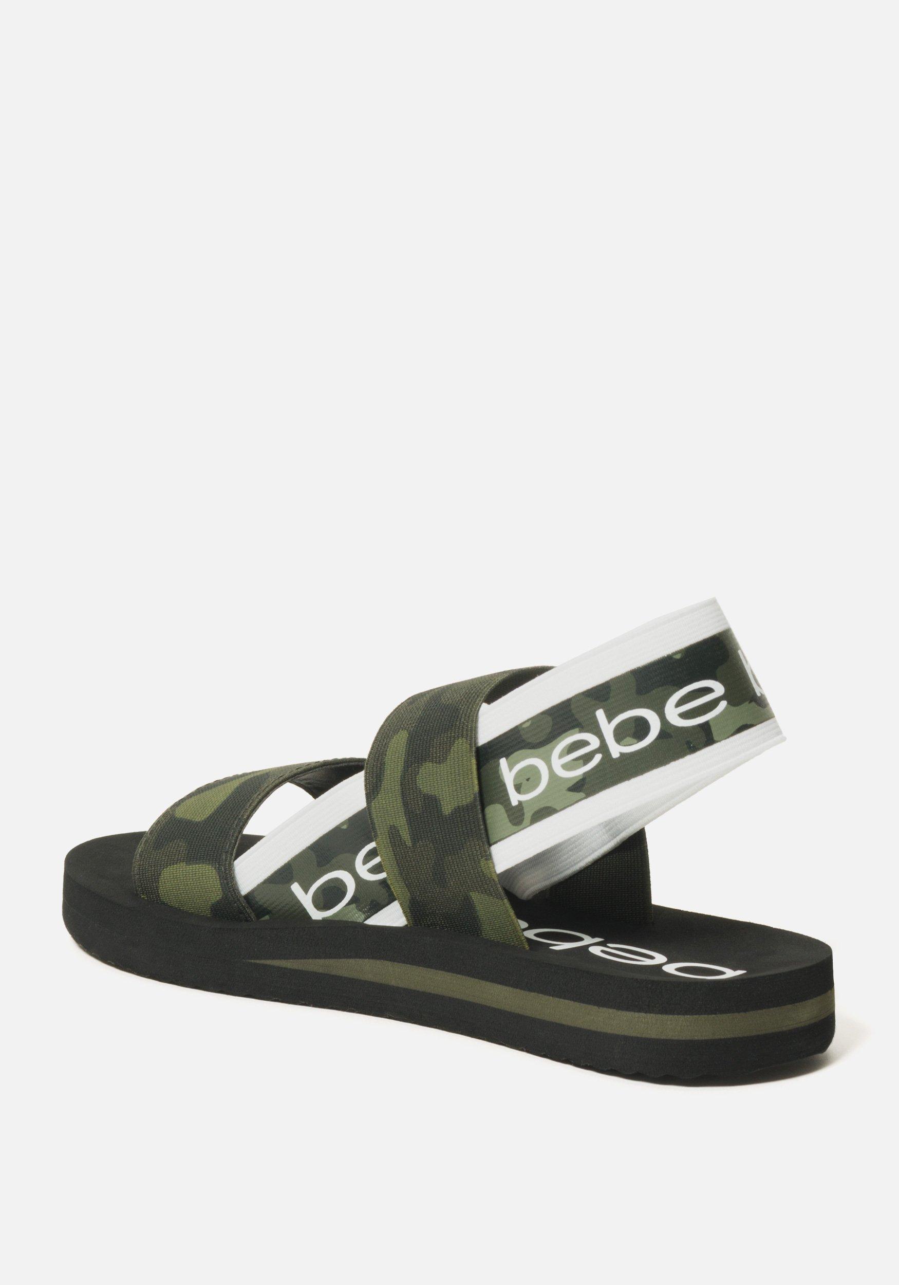 Bebe Synthetic Atena Sporty Sandal In Camo Green Lyst