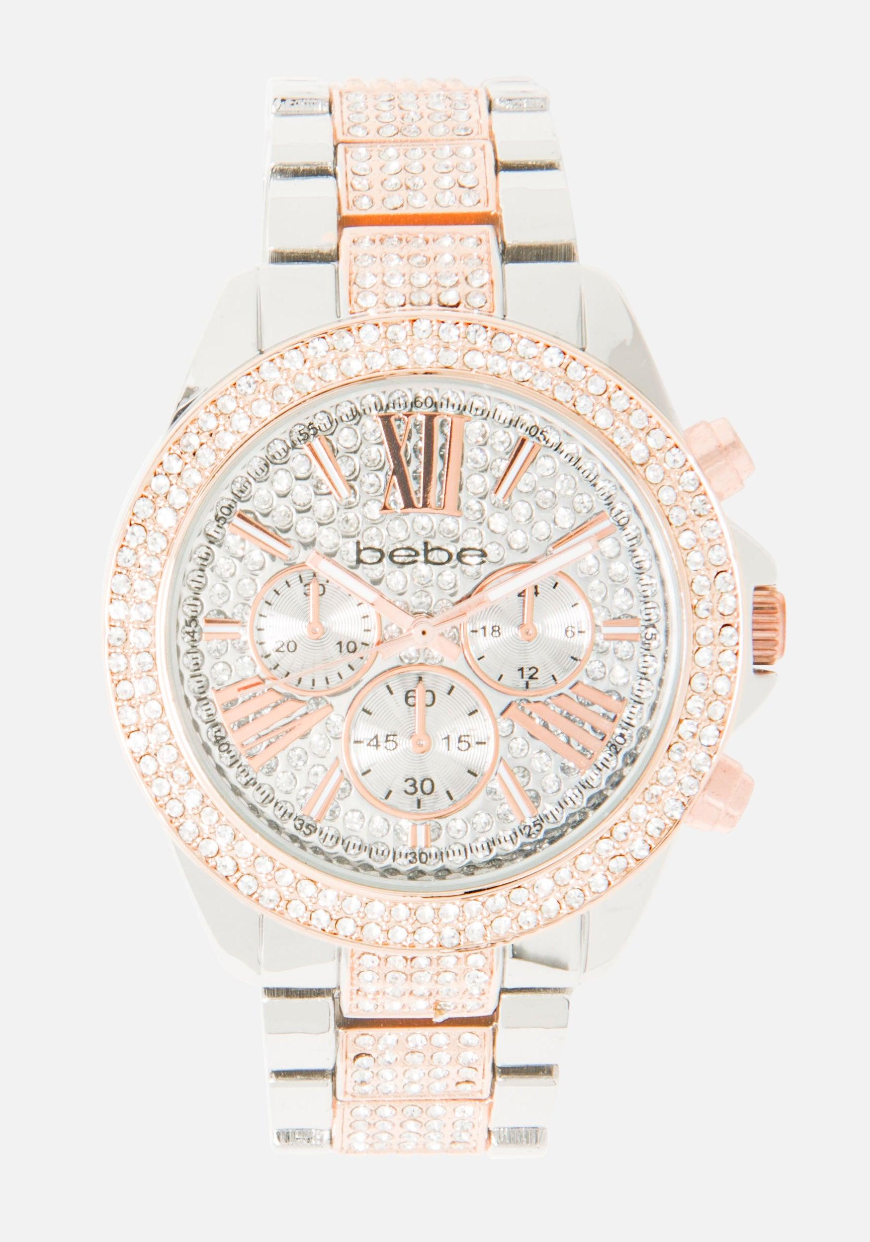 bebe rose gold watch