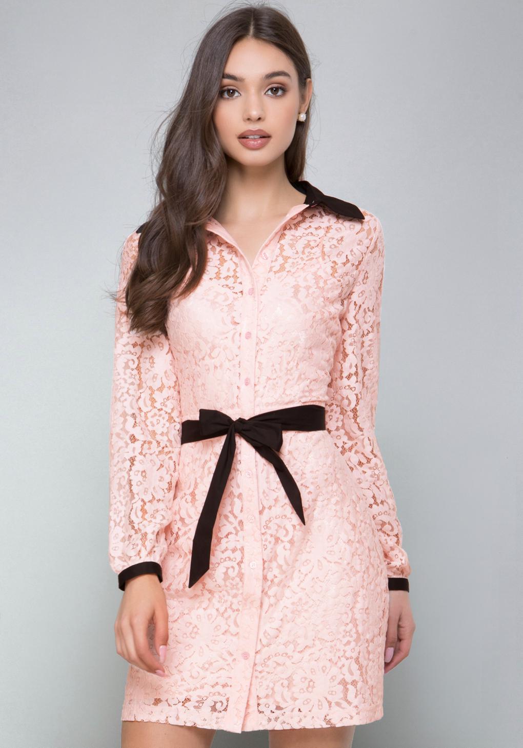bebe pink lace dress