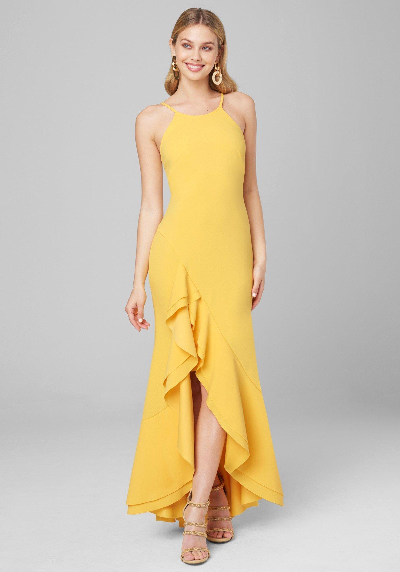 bebe yellow dress