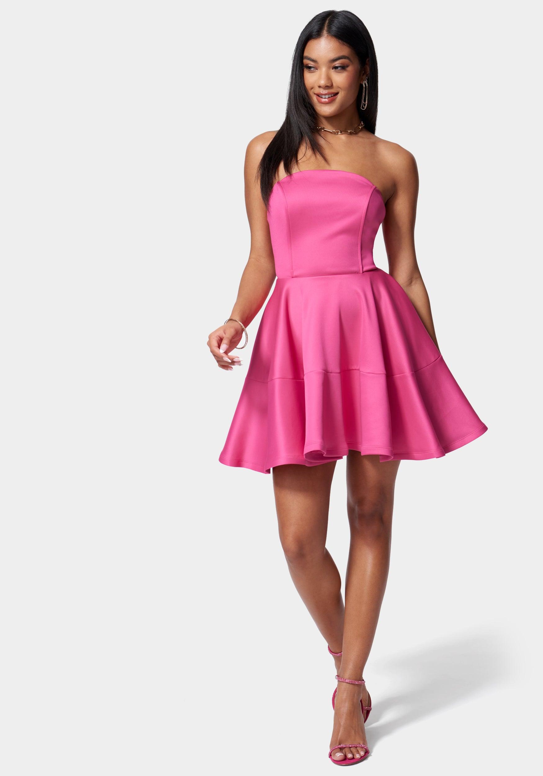 Bebe Cupcake Flare Mini Dress in Pink Lyst