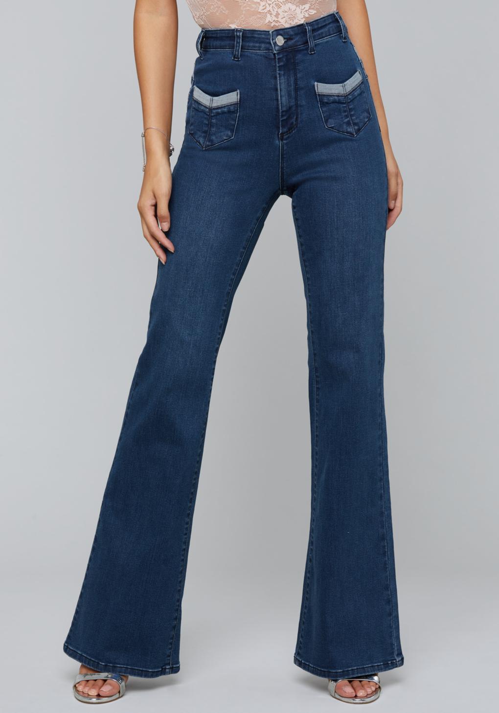 Bebe Denim Ally Flared Jeans In Blue Lyst