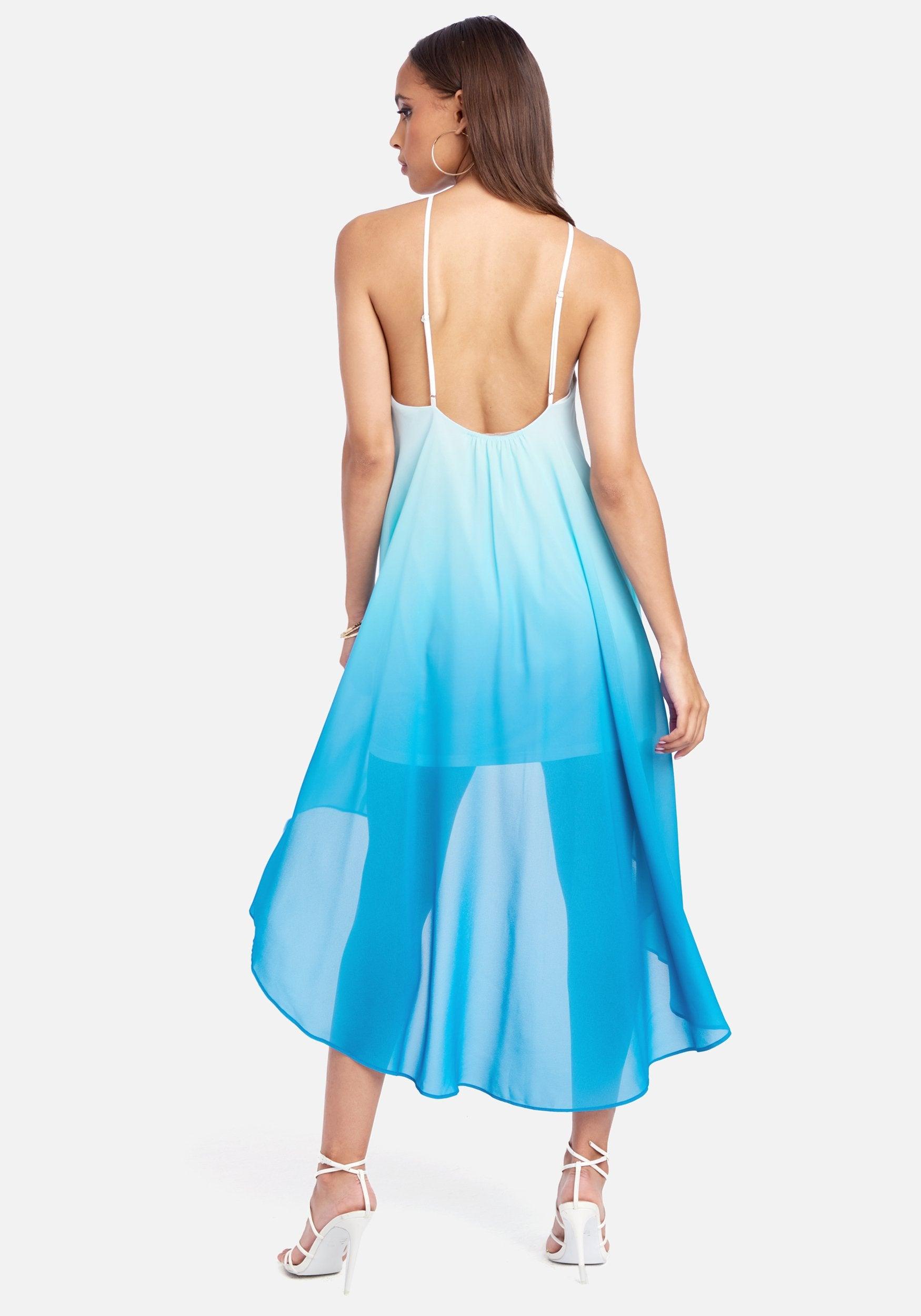 ombre high low dress