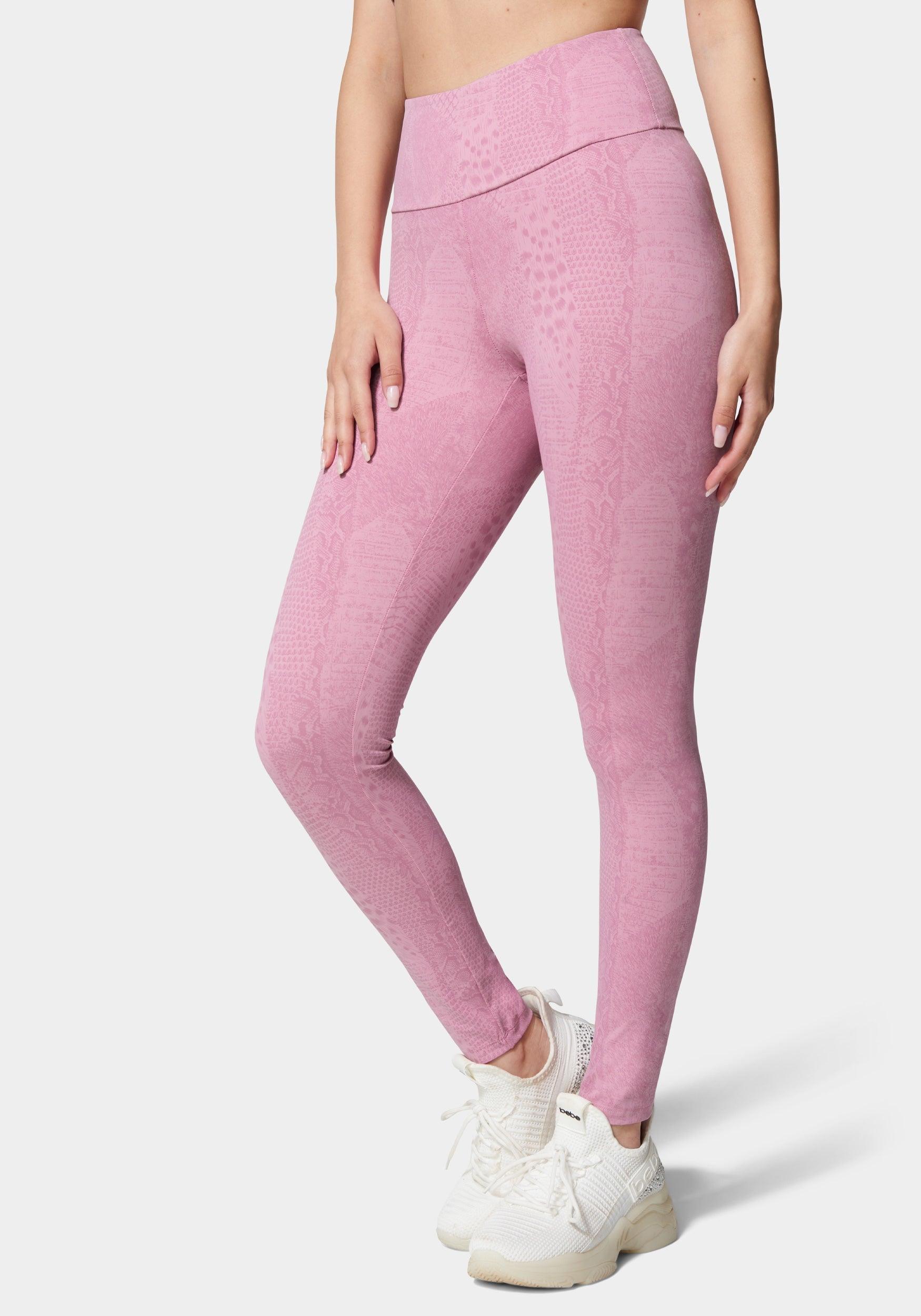 Logo Embossed Snakeskin Legging in Pink 