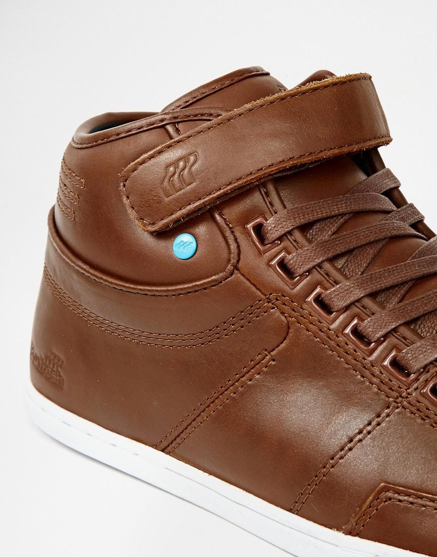 Boxfresh Swich Leather Hi-Top Sneakers in Brown for Men | Lyst