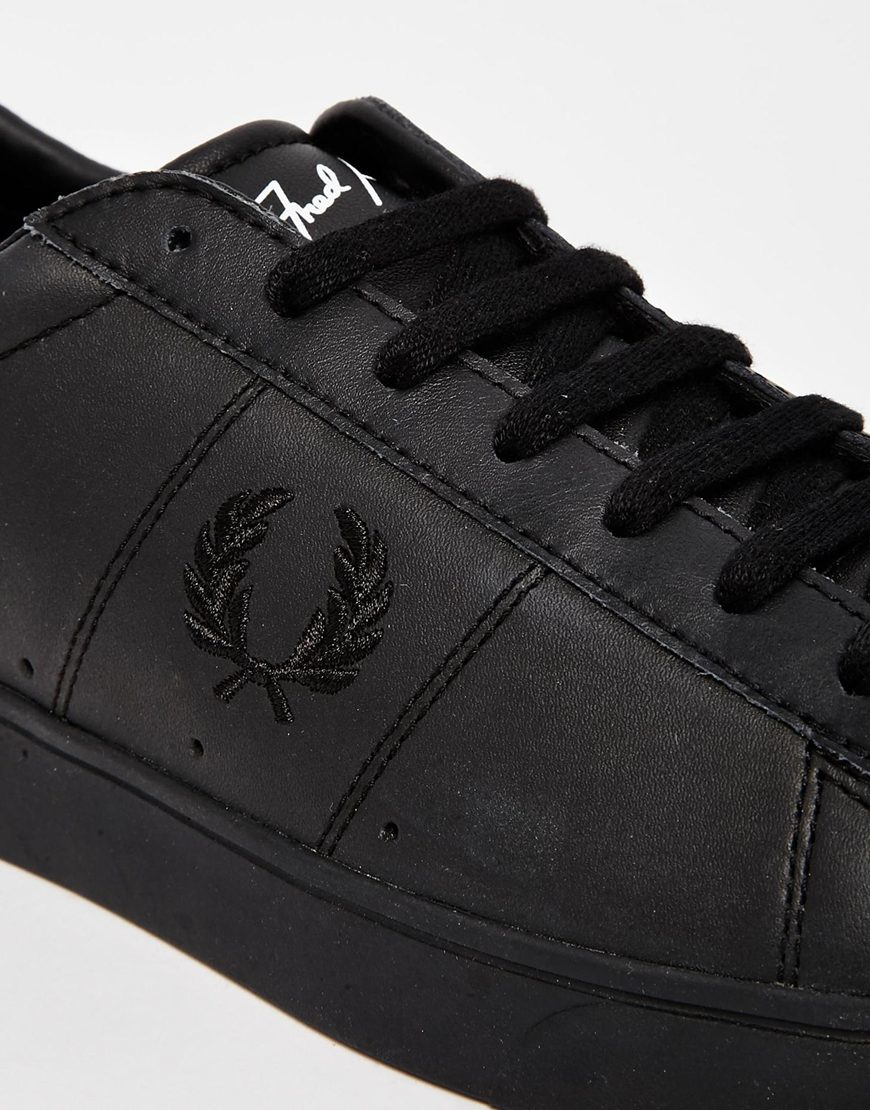 fred perry black leather trainers