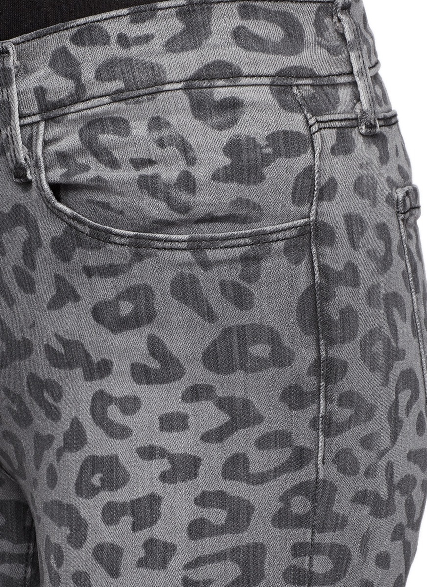 j brand photo ready super skinny leopard print jeans lyst blue designer shirts