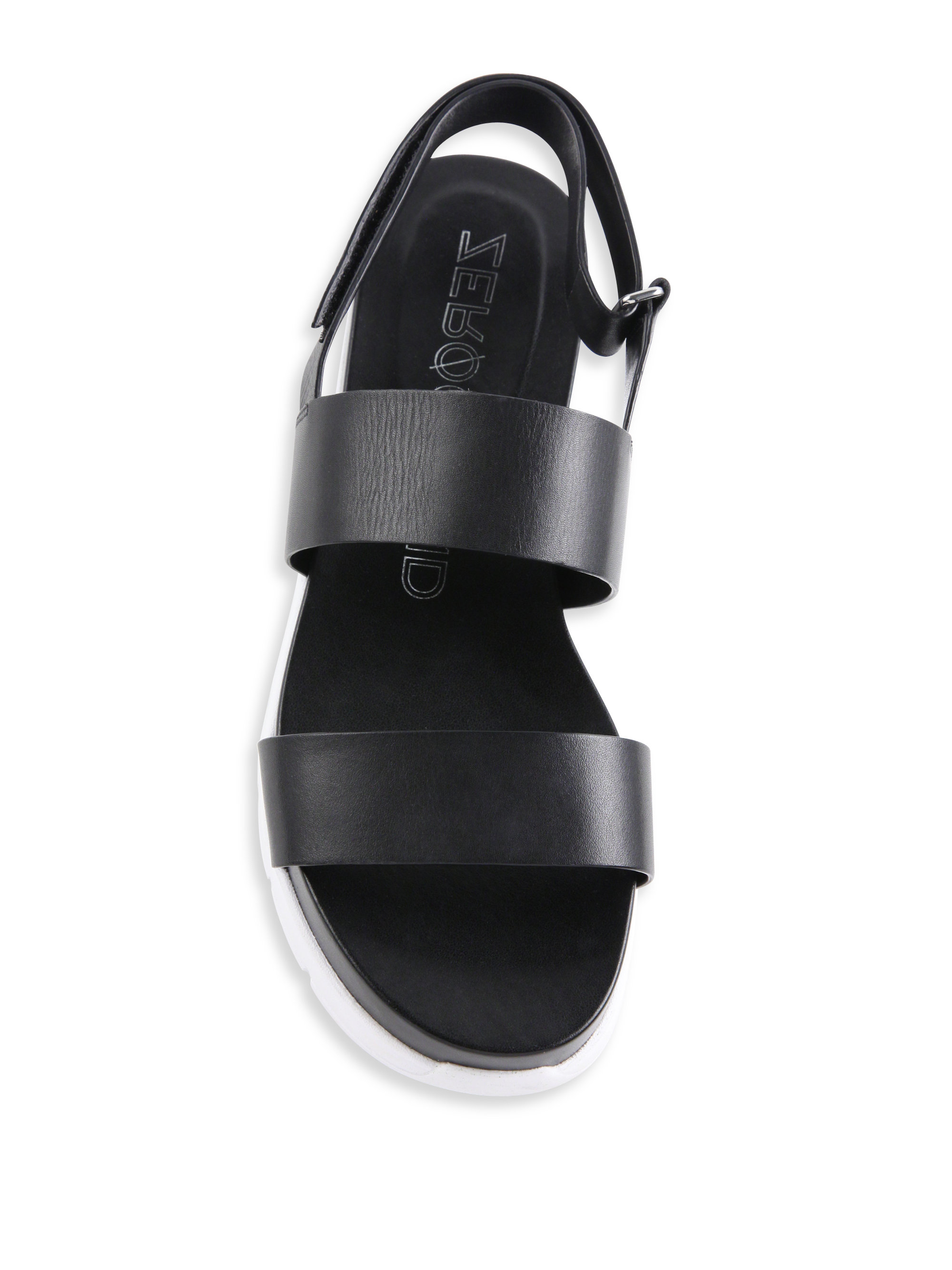 Cole Haan Zerogrand Leather Platform Slingback Sandals in Black - Lyst