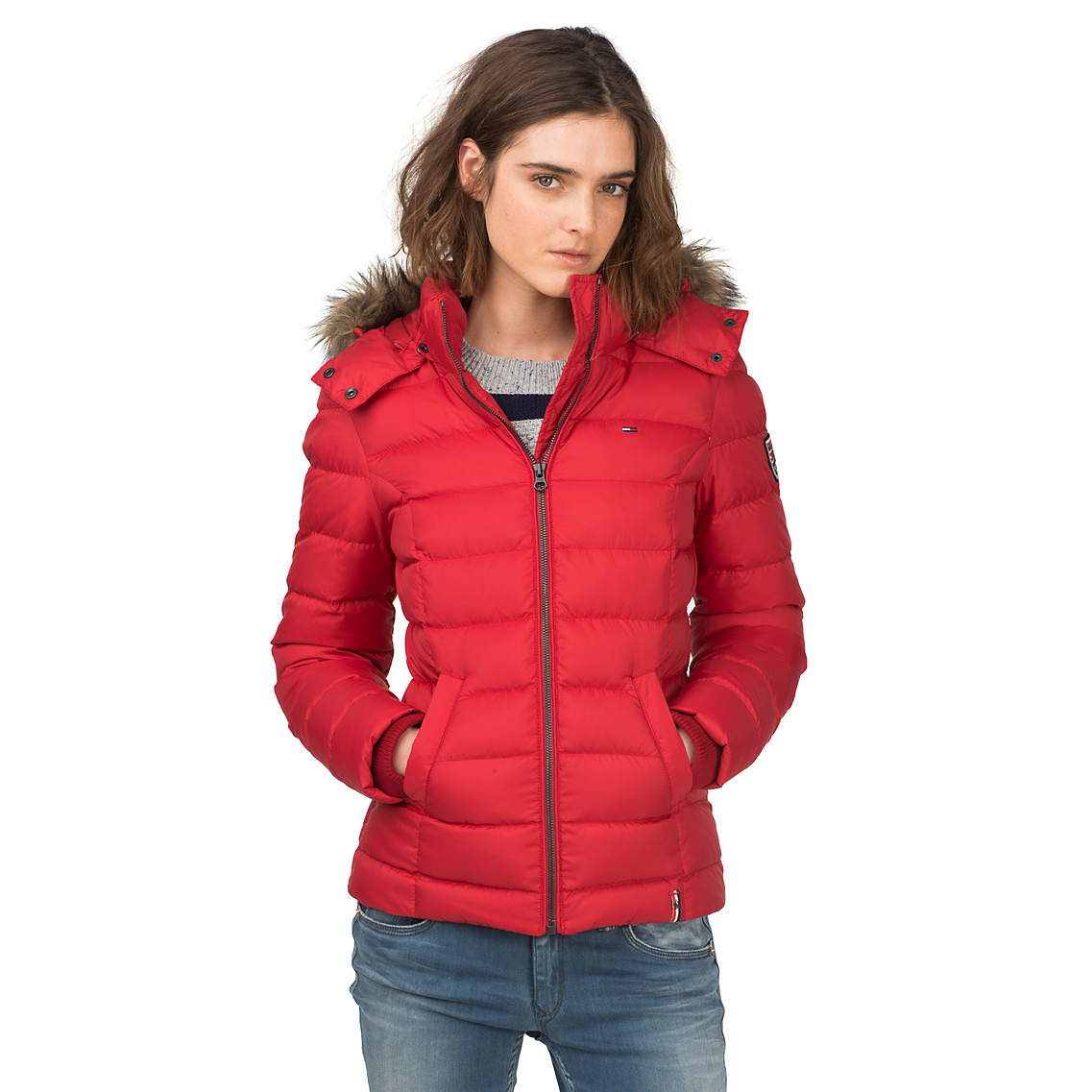 tommy hilfiger red jacket women's