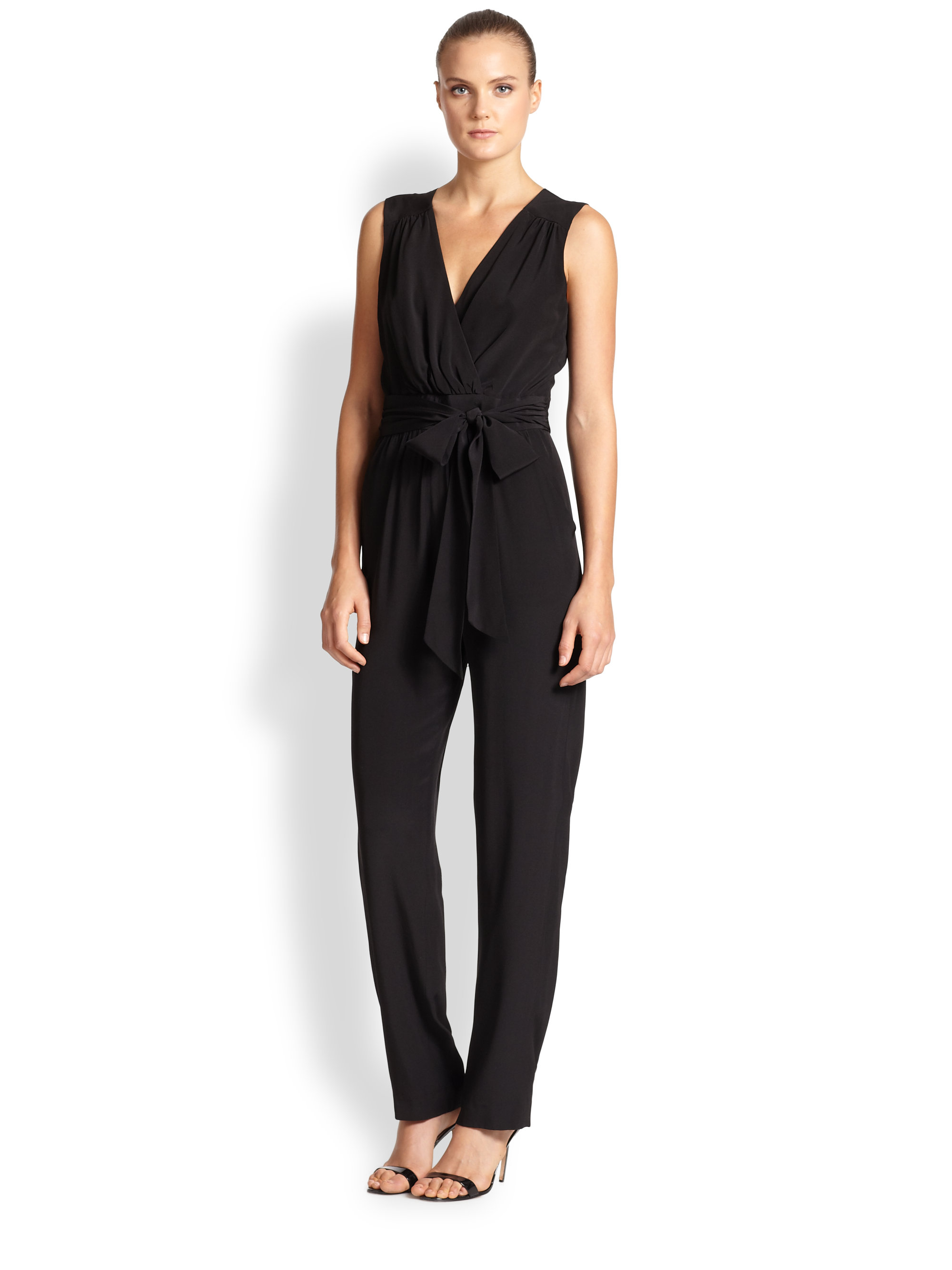 black silk jumpsuit