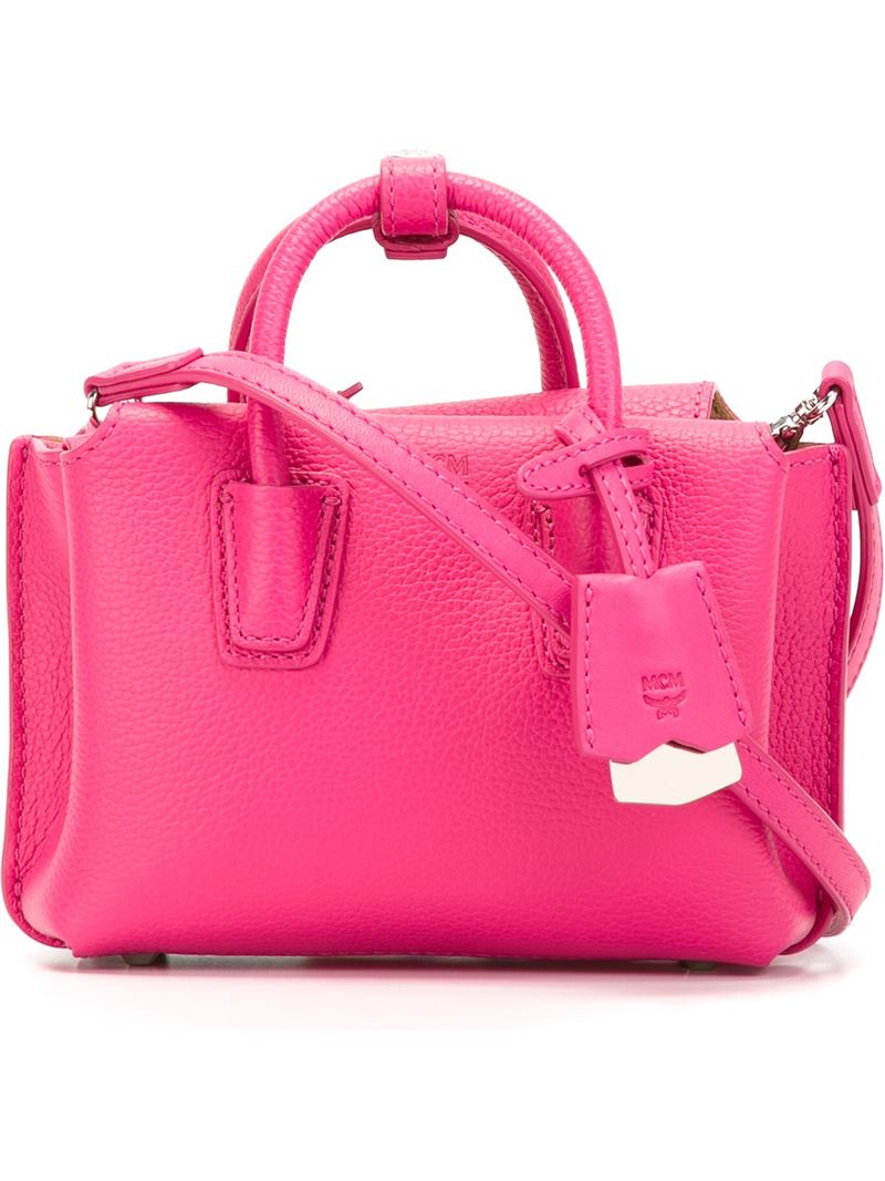 MCM Leather Mini &#39;milla&#39; Crossbody Bag in Pink & Purple (Pink) - Lyst