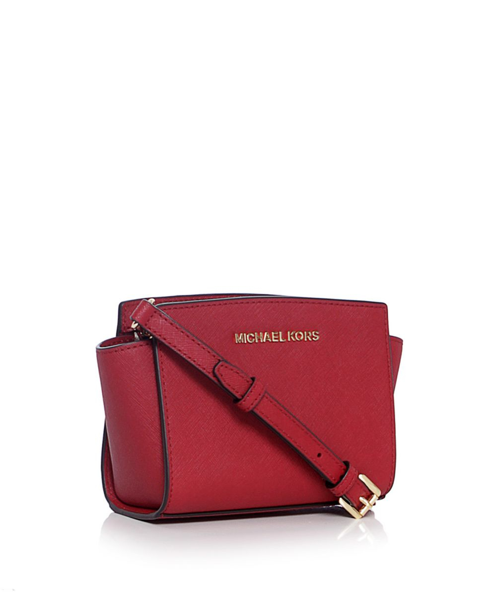 MICHAEL Michael Kors Leather Selma Mini Crossbody Bag in Cherry (Red) - Lyst