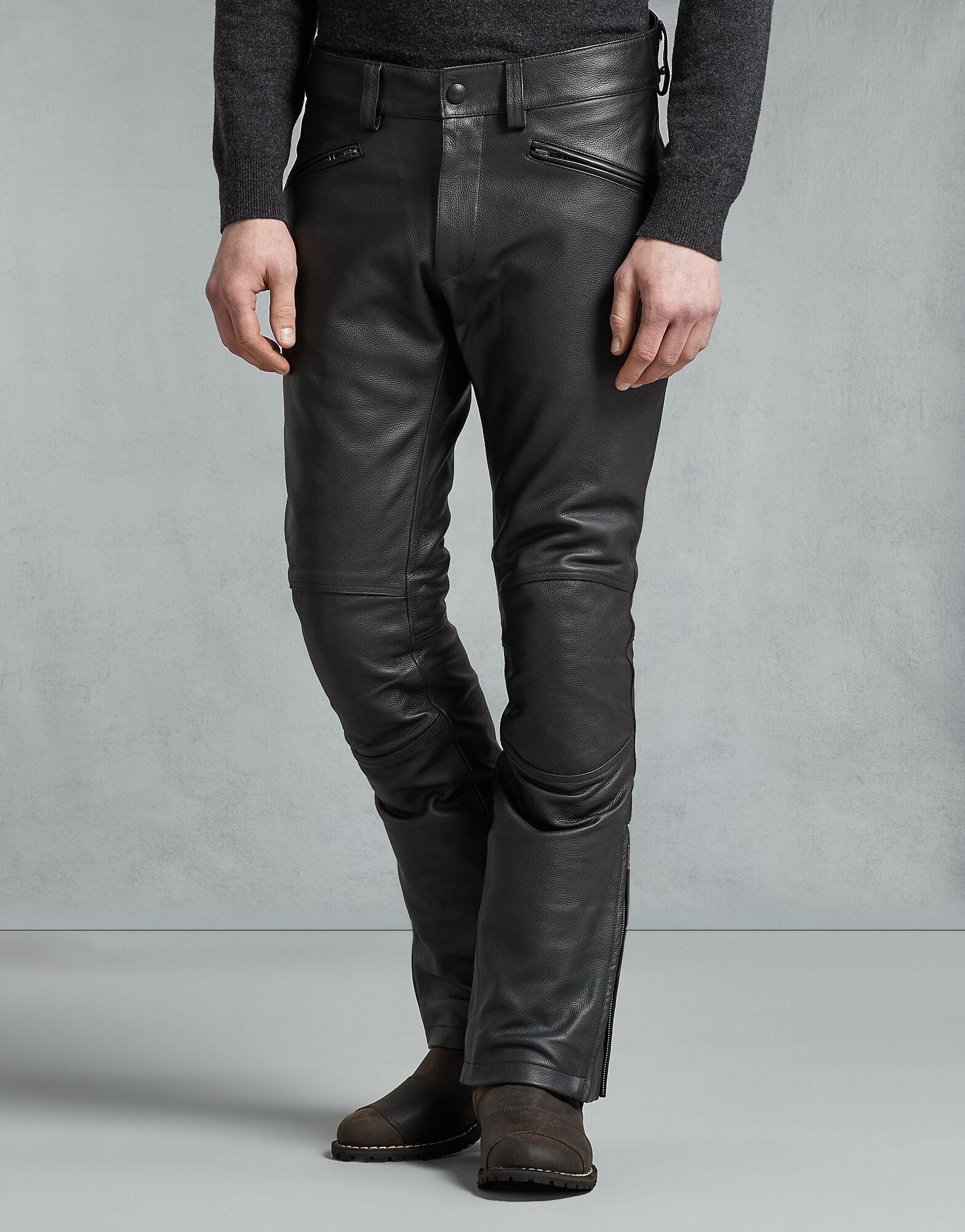 Belstaff Fender Leather Trousers in Black for Men - Lyst