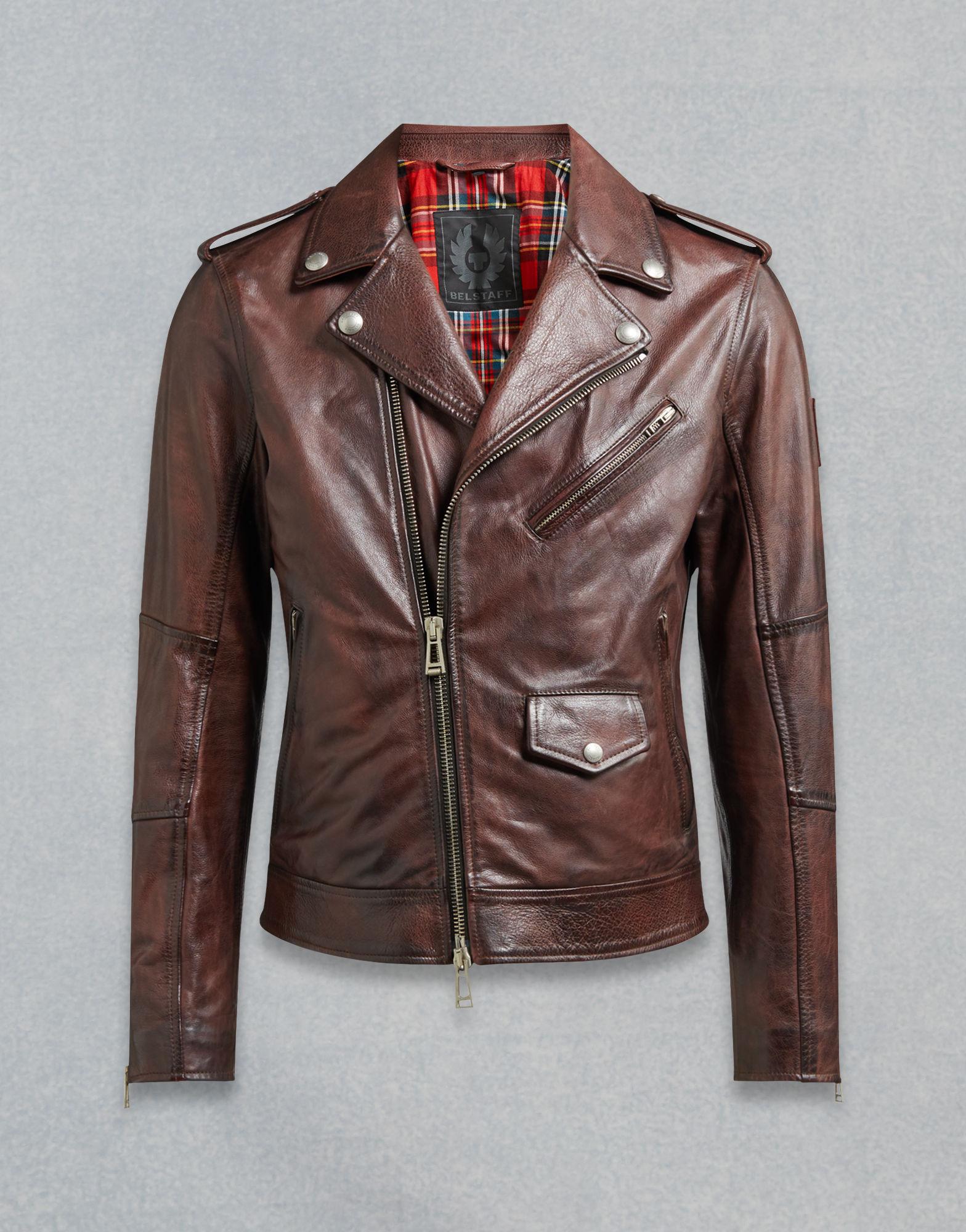 belstaff mens brown leather jacket