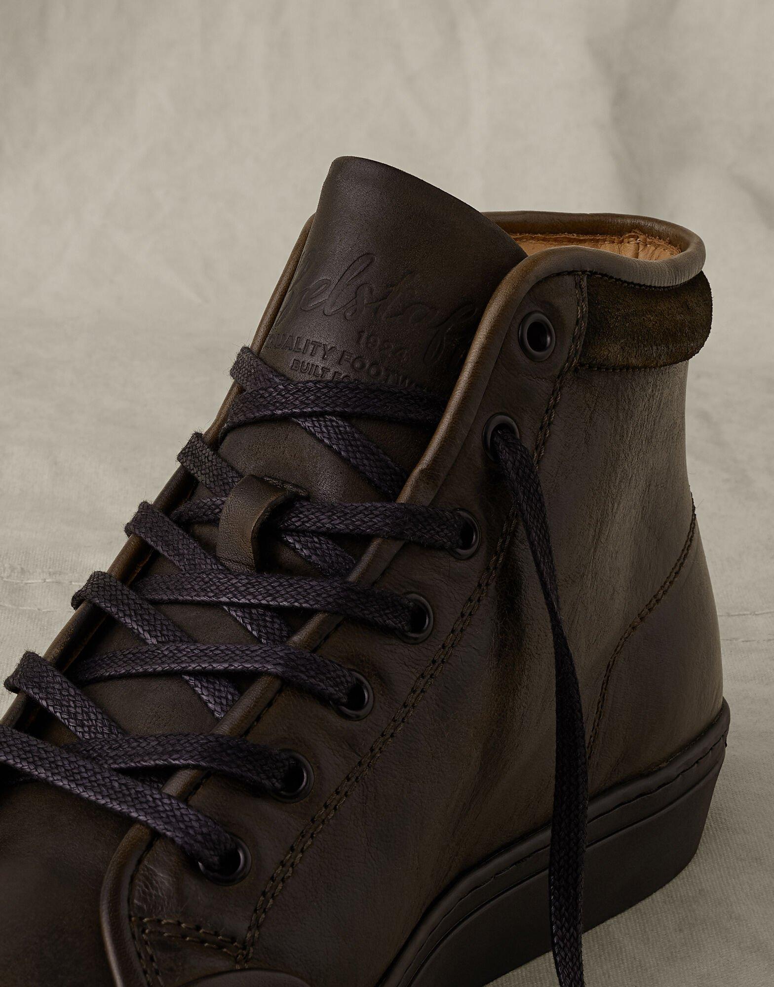 Belstaff Leather Rally High Top in Olive (Green) for Men | Lyst