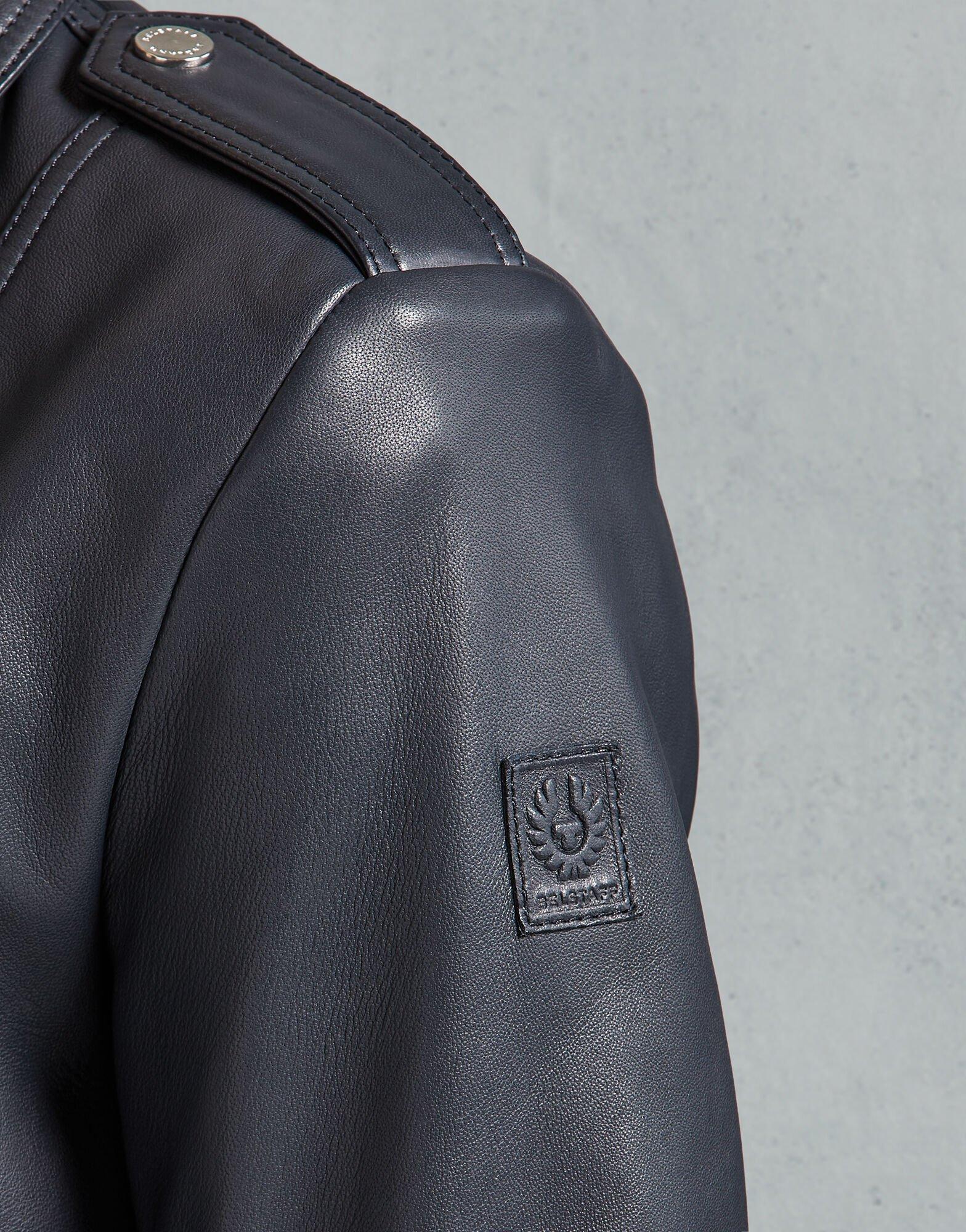 Belstaff Marvingt 2.0 Leather Jacket in Blue | Lyst