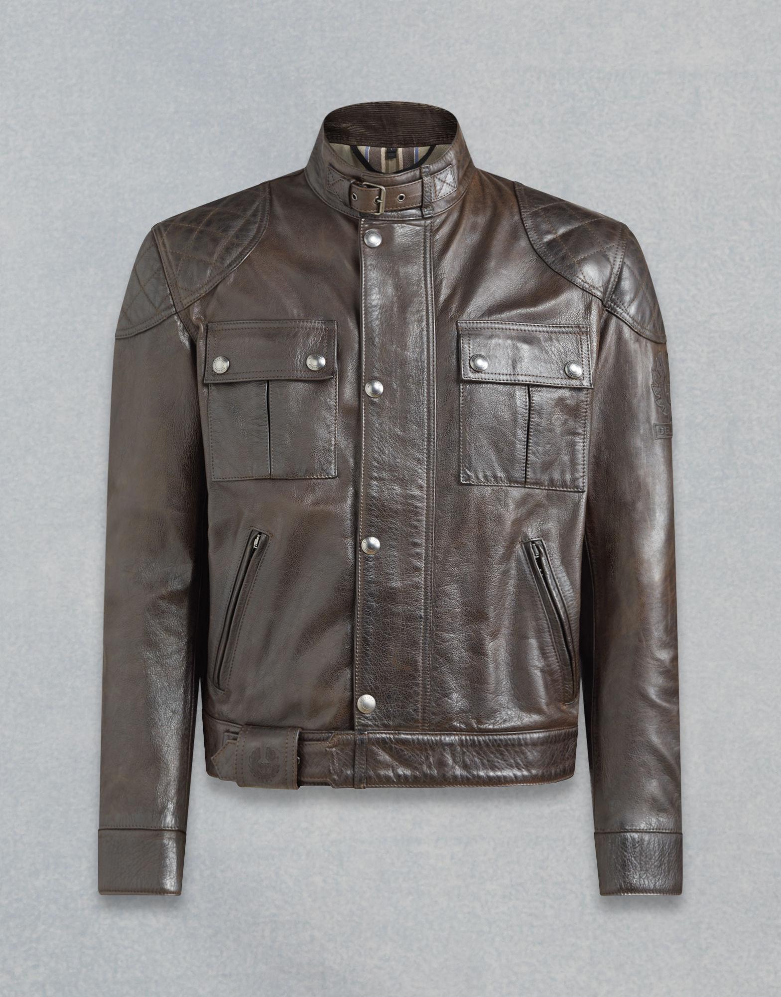 Belstaff Leather Brooklands Motorcycle Jacket in Black Brown (Brown ...