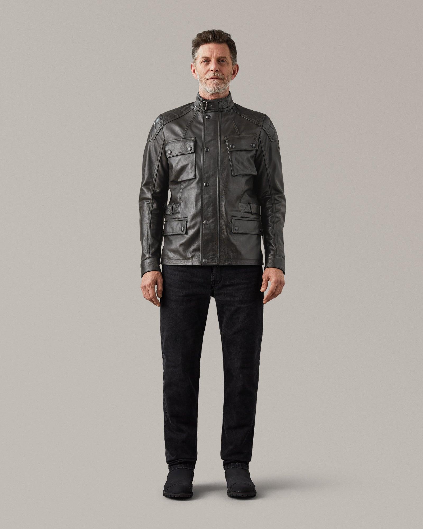 Belstaff Turner Motorcycle Jacket in Grey for Men Lyst UK