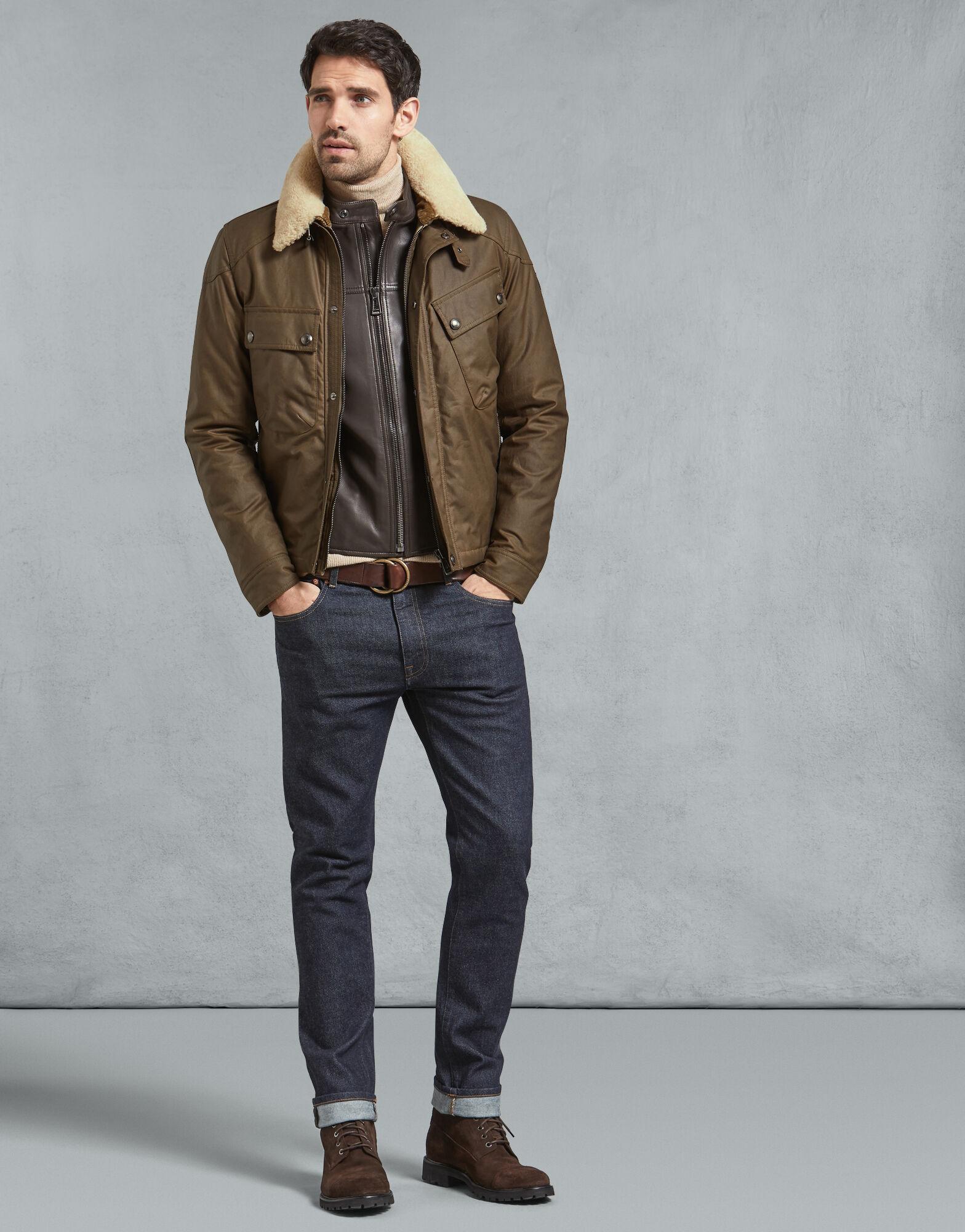Belstaff Cotton Patrol Waxed Jacket With Shearling for Men | Lyst