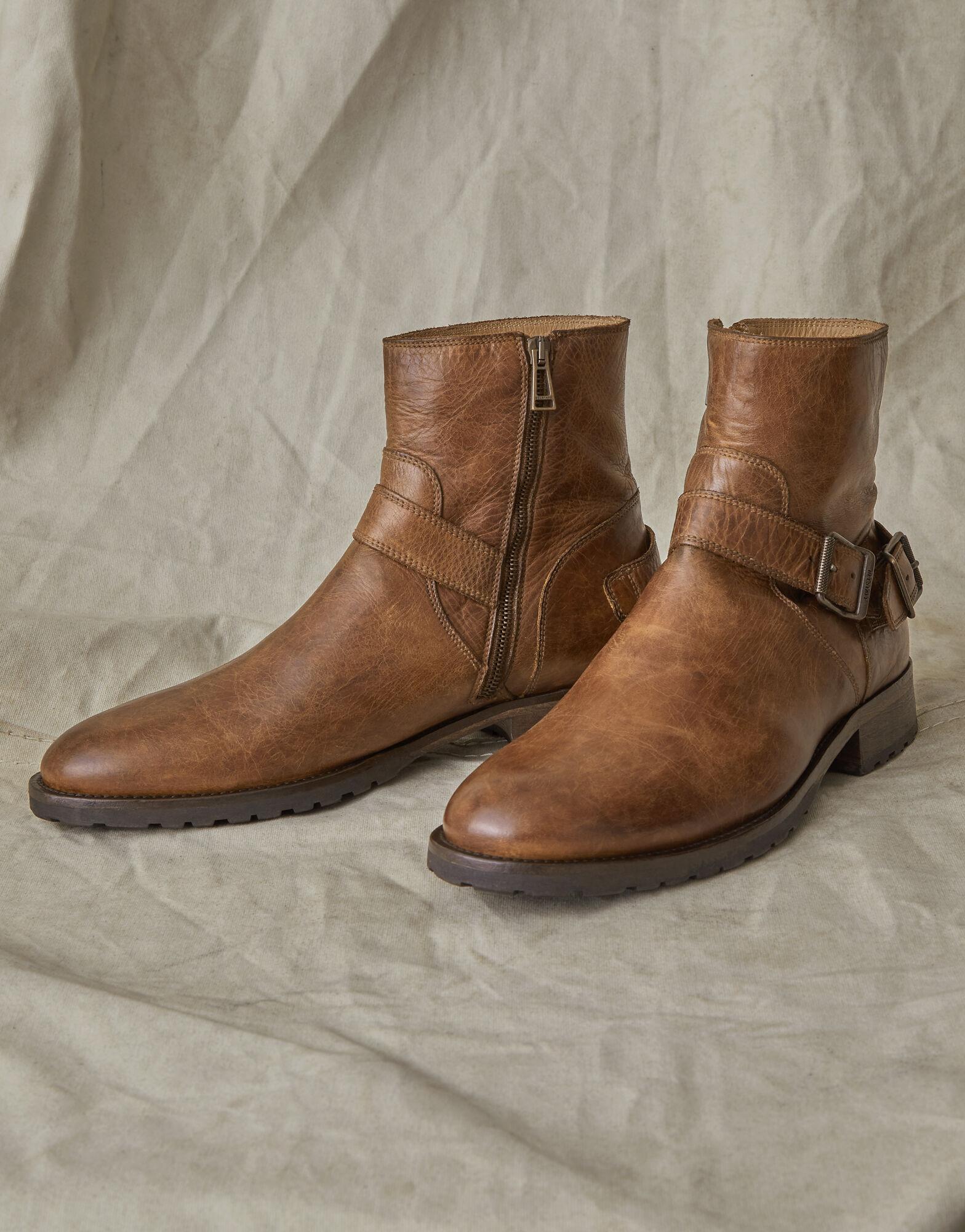 Belstaff Trialmaster Leather Boots in Cognac (Brown) for Men | Lyst
