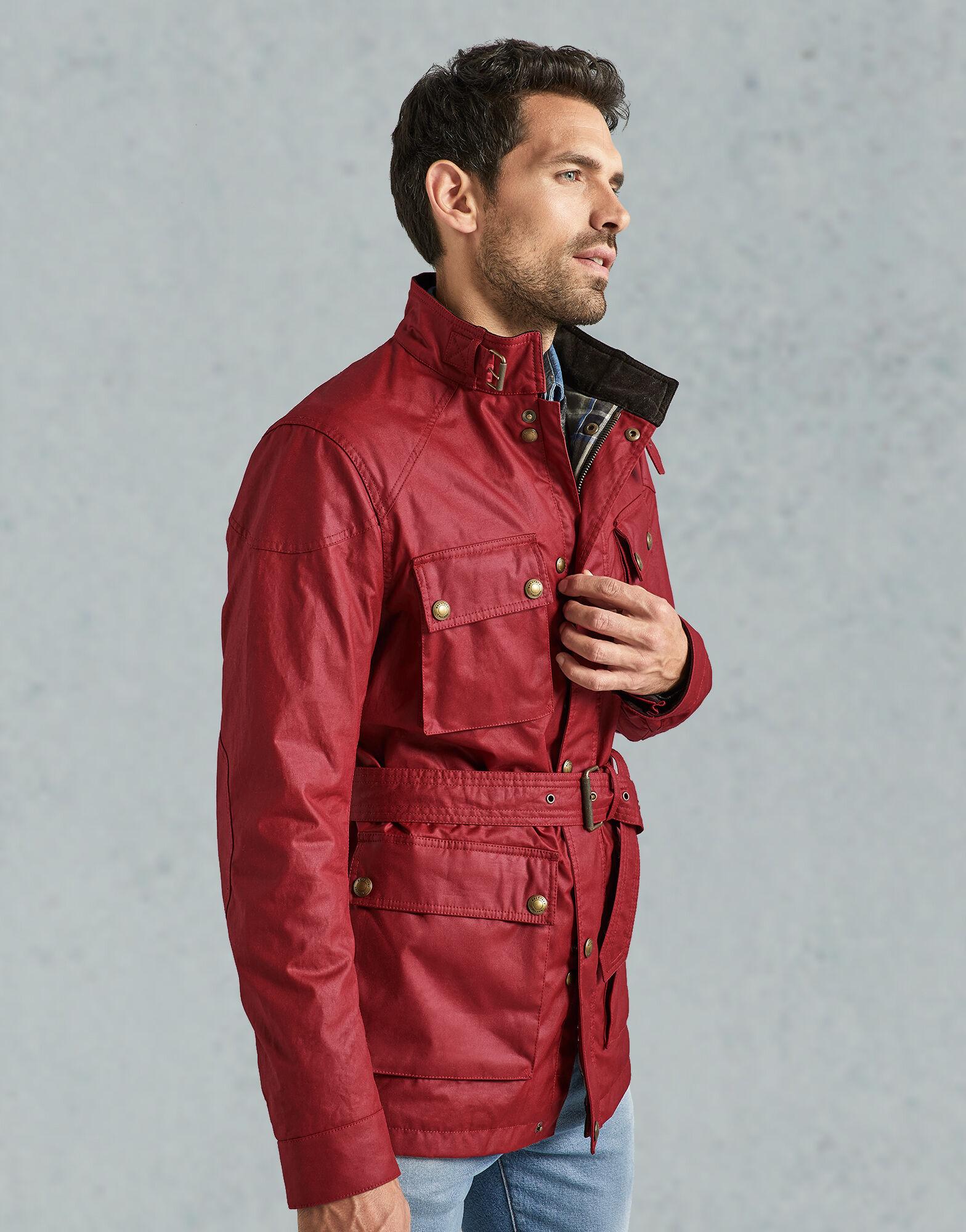 Belstaff Cotton Trialmaster Waxed Jacket in Racing Red (Red) for 