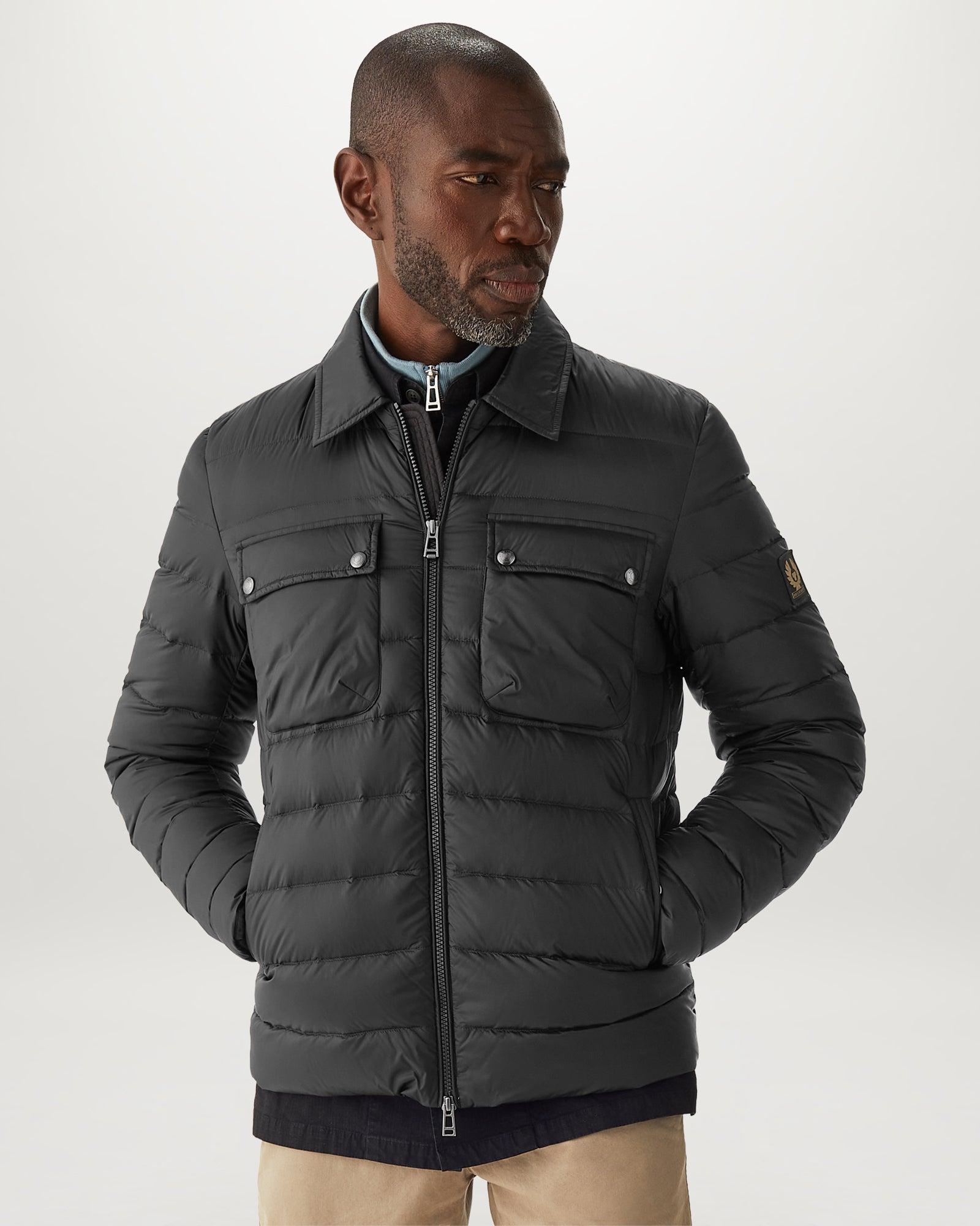 Belstaff Synthetic Tour Padded Down Overshirt in Black for Men Mens Clothing Jackets Down and padded jackets 