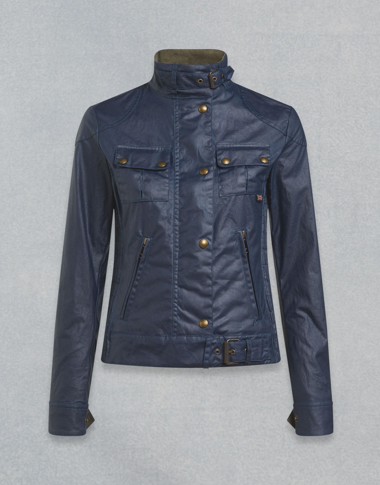 Belstaff Cotton Gangster Waxed Jacket in Blue | Lyst