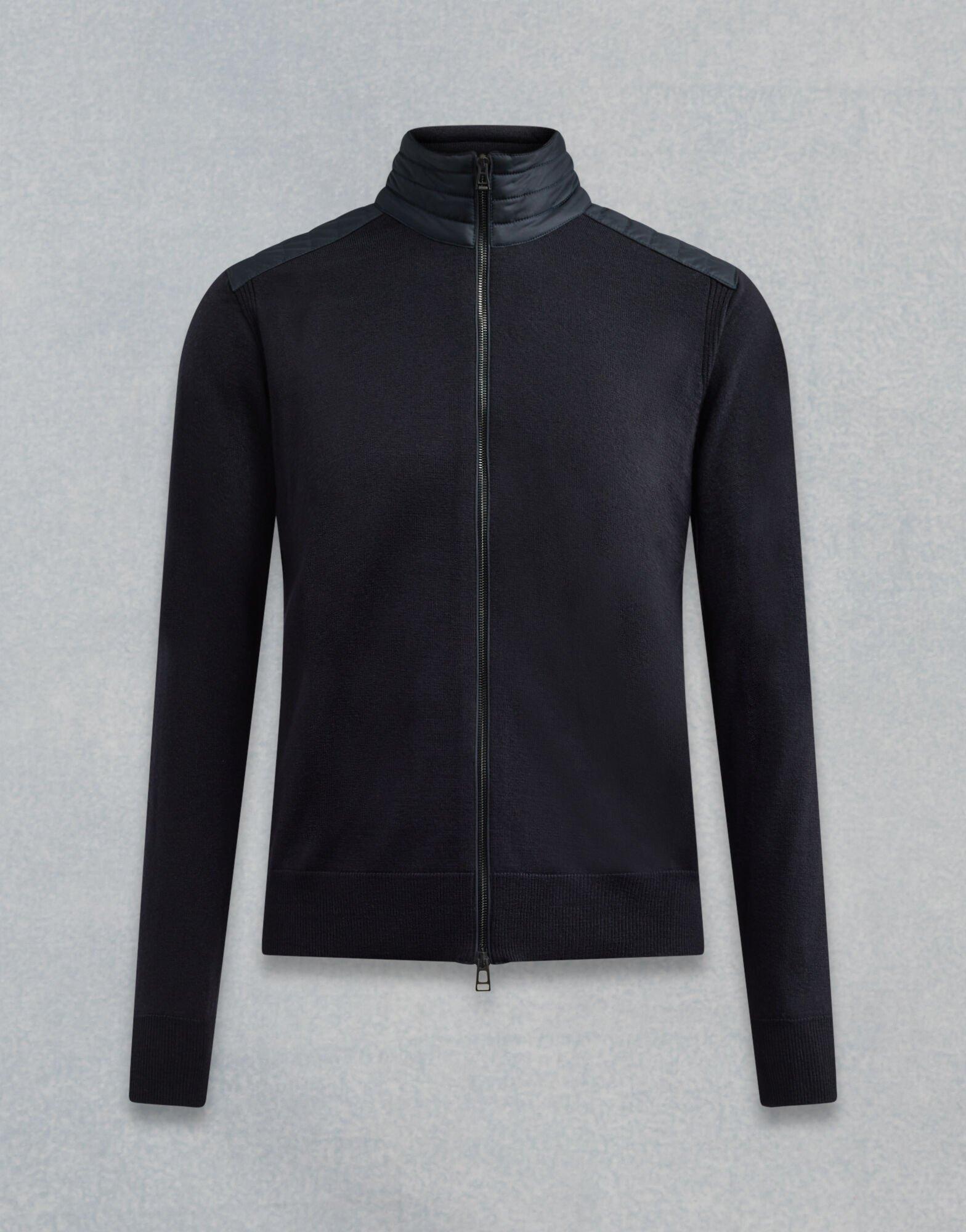 belstaff kelby zip merino cardigan