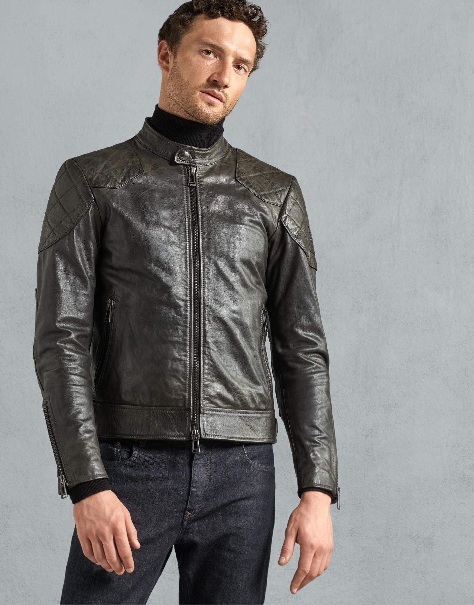 Belstaff Outlaw Leather Jacket in Black for Men Mens Clothing Jackets Leather jackets 