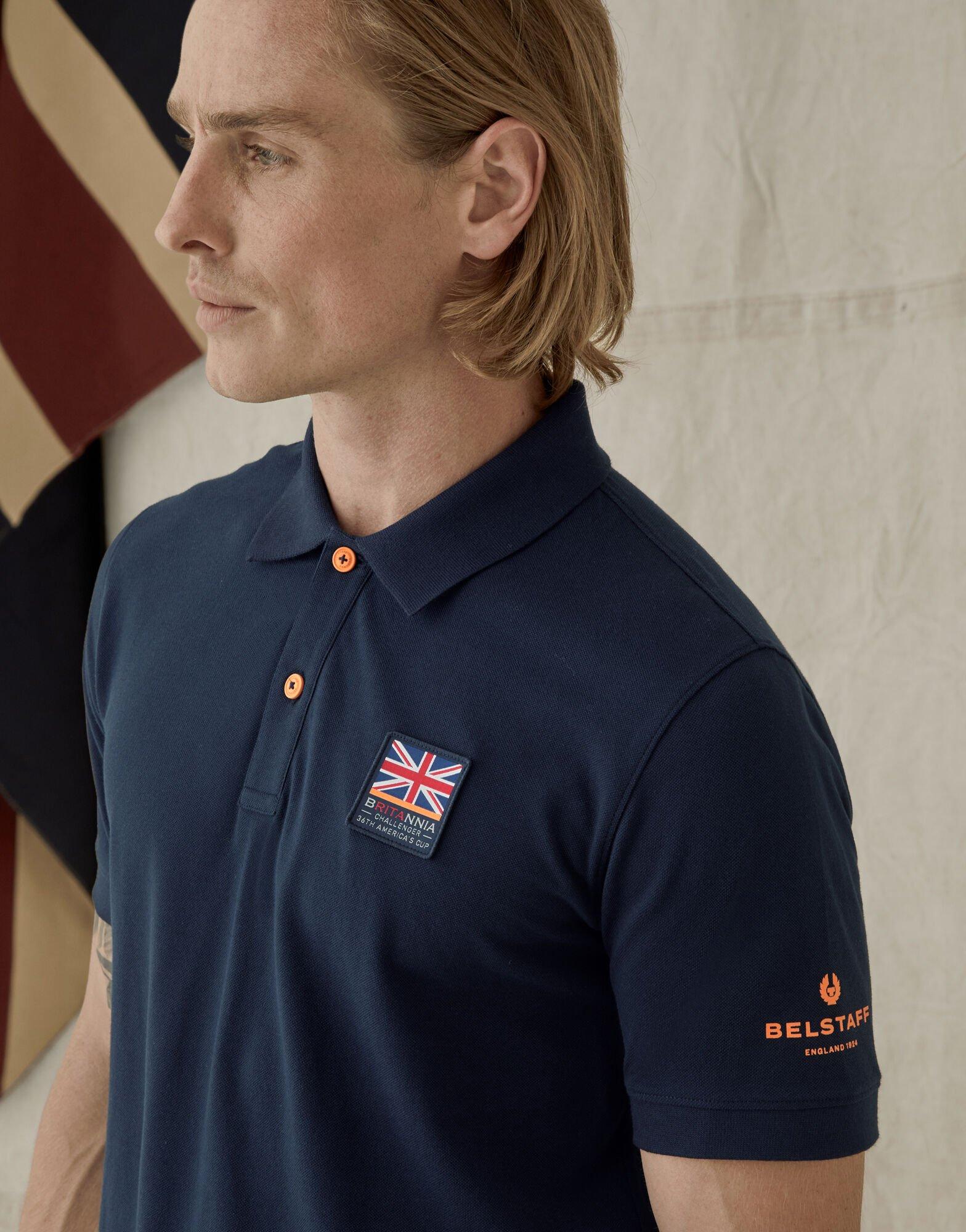 Belstaff Britannia Short Sleeved Polo in Blue for Men | Lyst