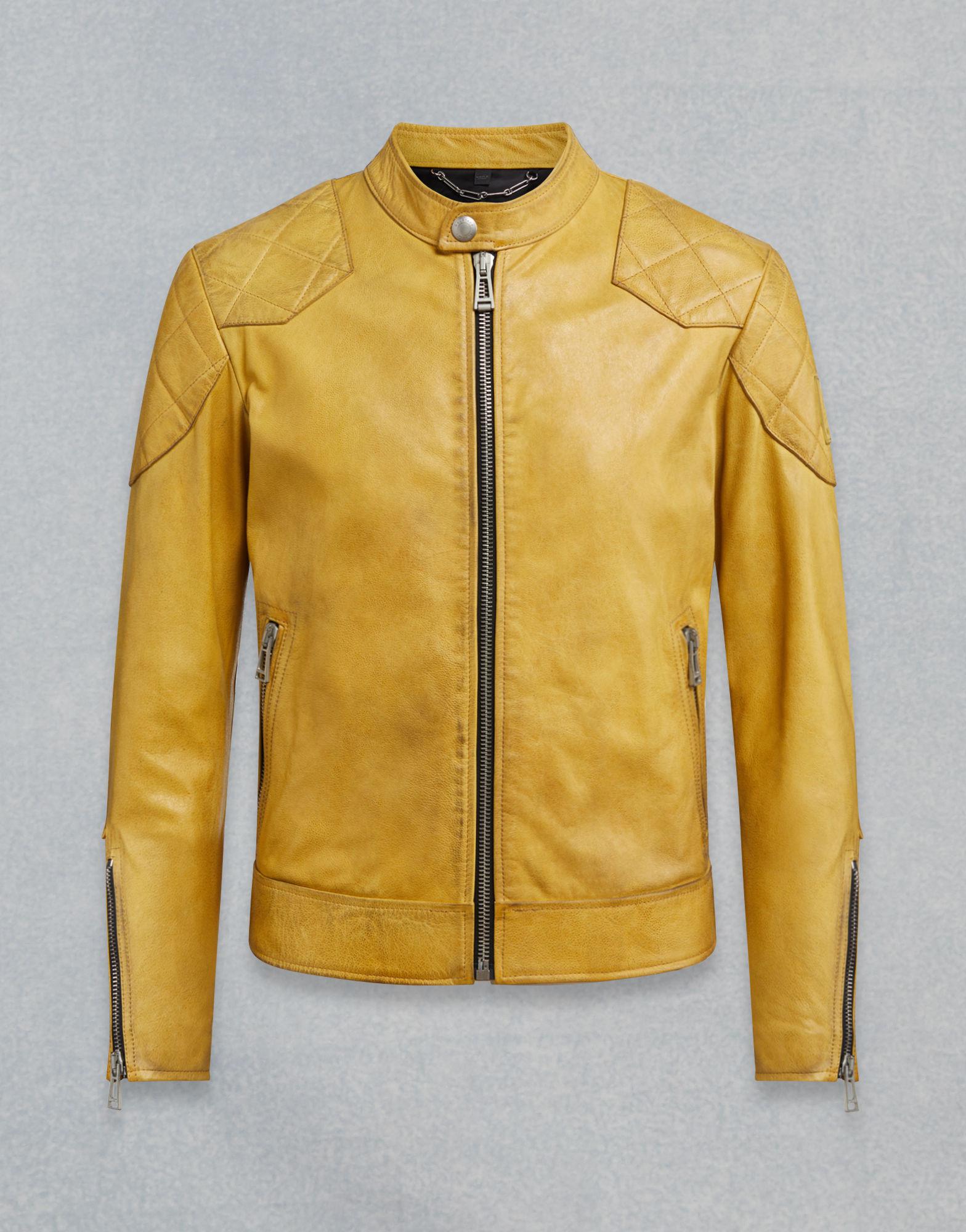 Belstaff Outlaw Leather Jacket in Yellow for Men | Lyst