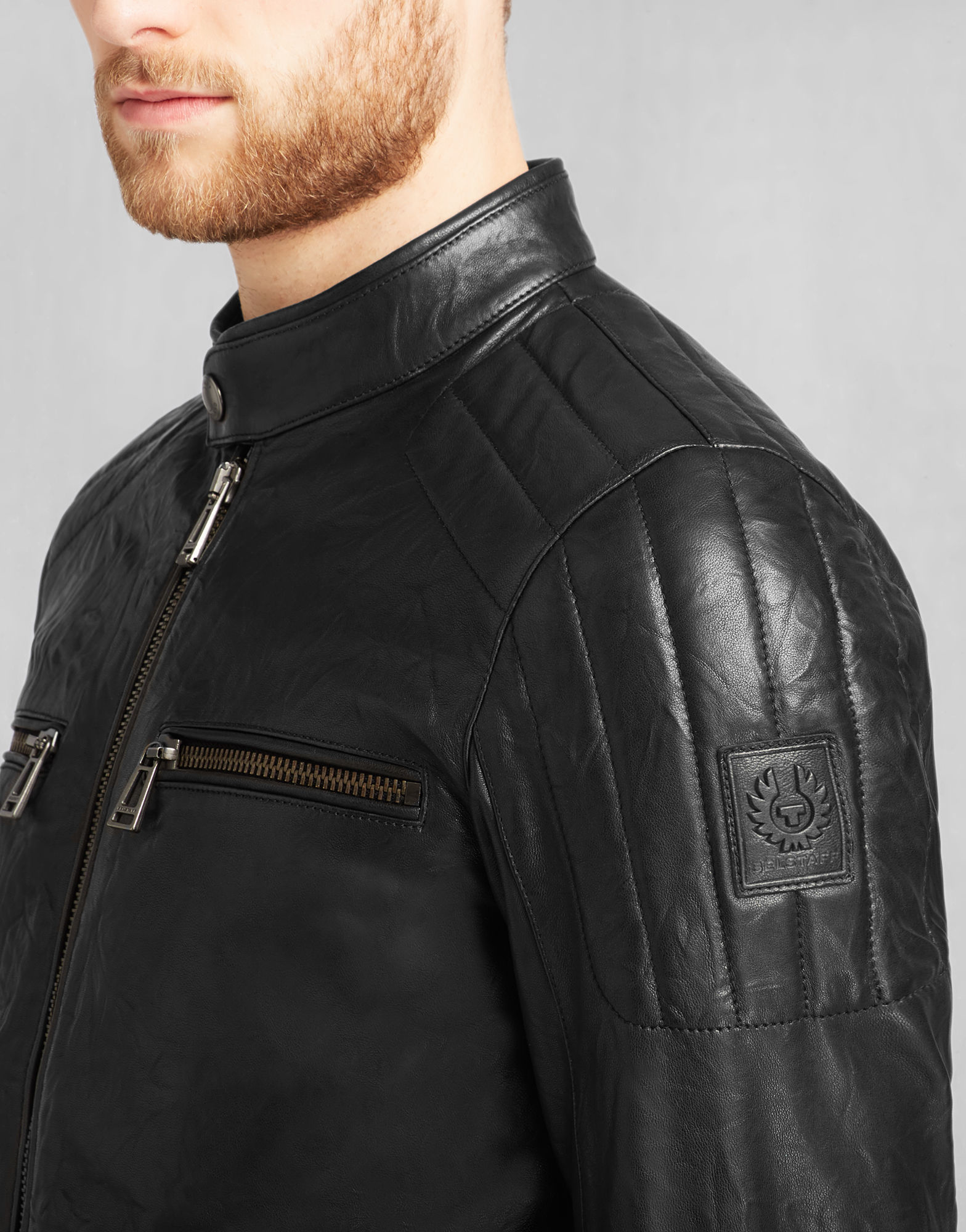 Belstaff Leather Archer Biker Jacket in Black for Men - Lyst