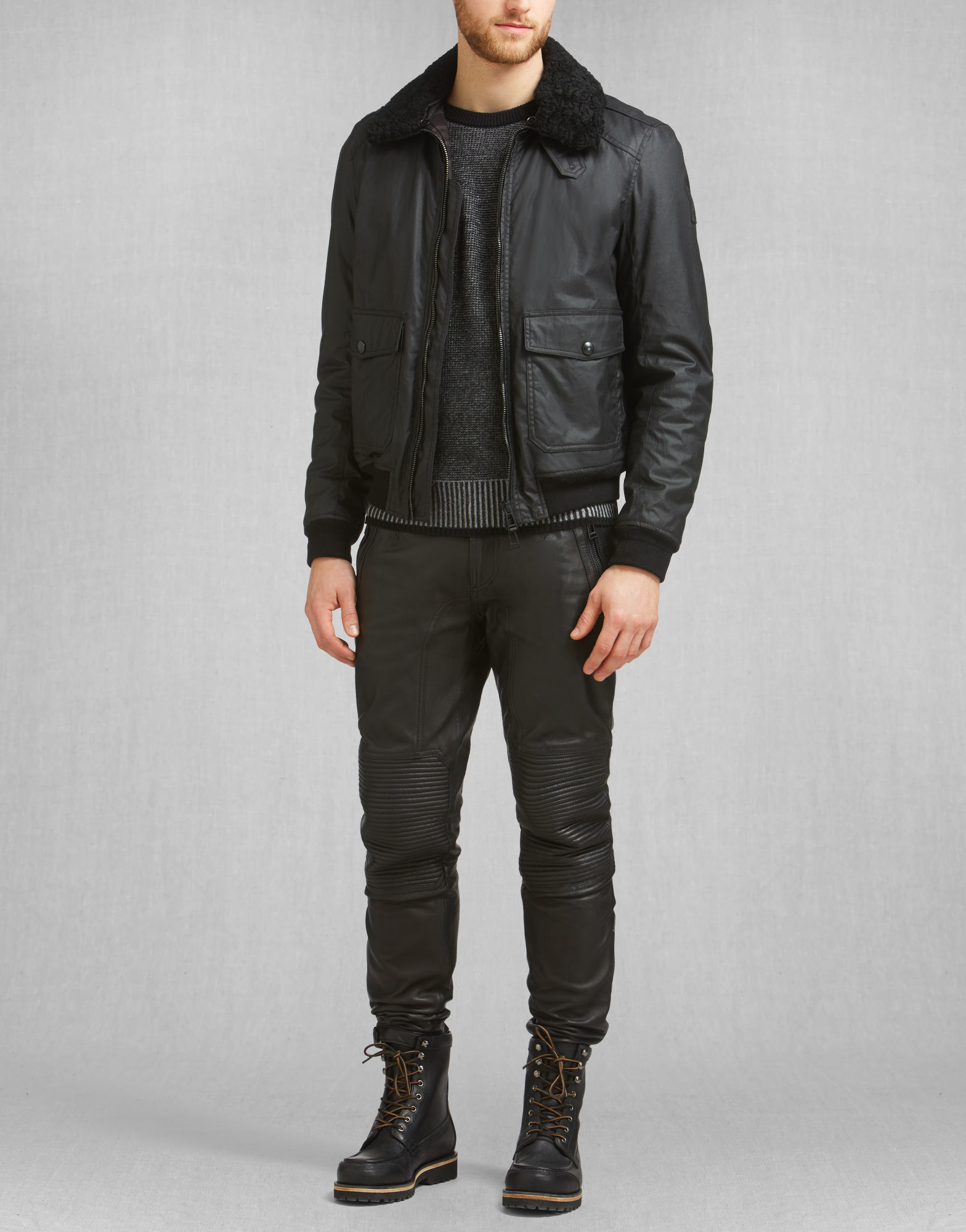 Belstaff Cotton Mortimer Blouson Jacket in Black for Men - Lyst