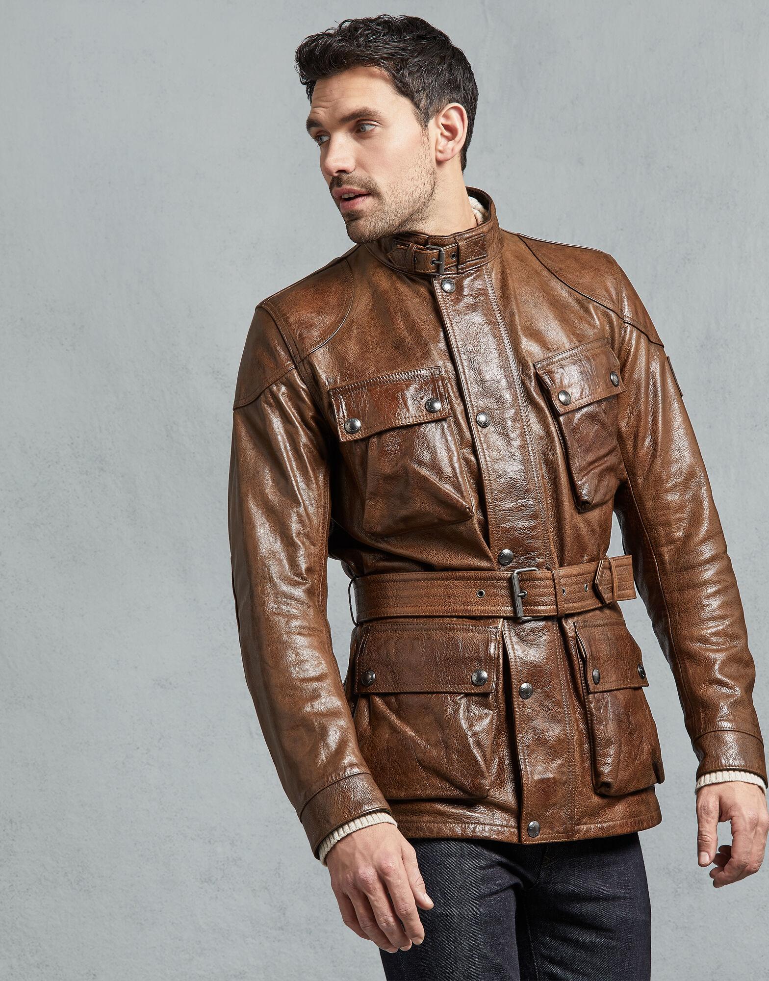 Belstaff Trialmaster Panther Leather Jacket in Cognac (Brown) for Men - Lyst