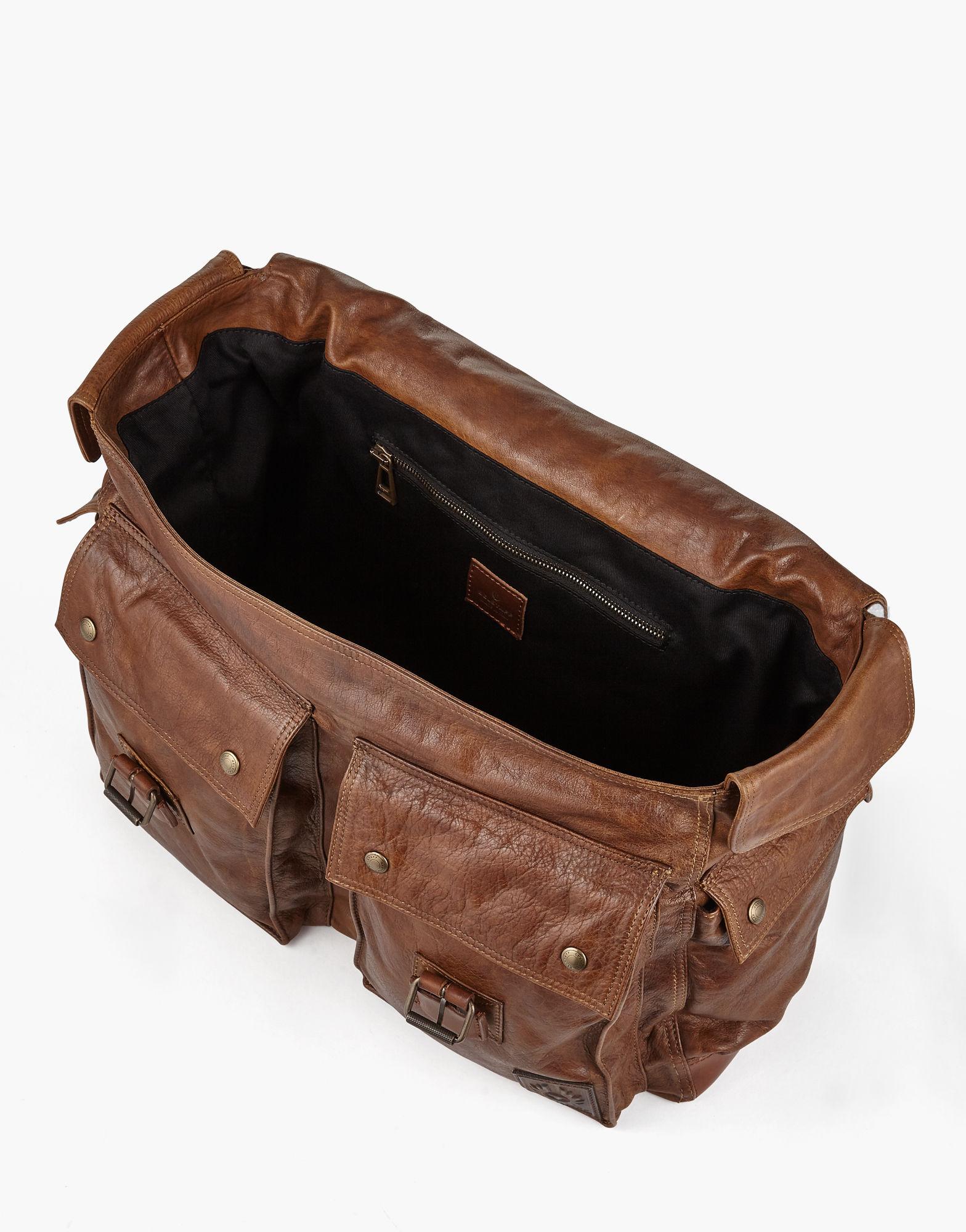 Belstaff Leather Colonial Messenger Shoulder Bag in Cognac (Brown) for