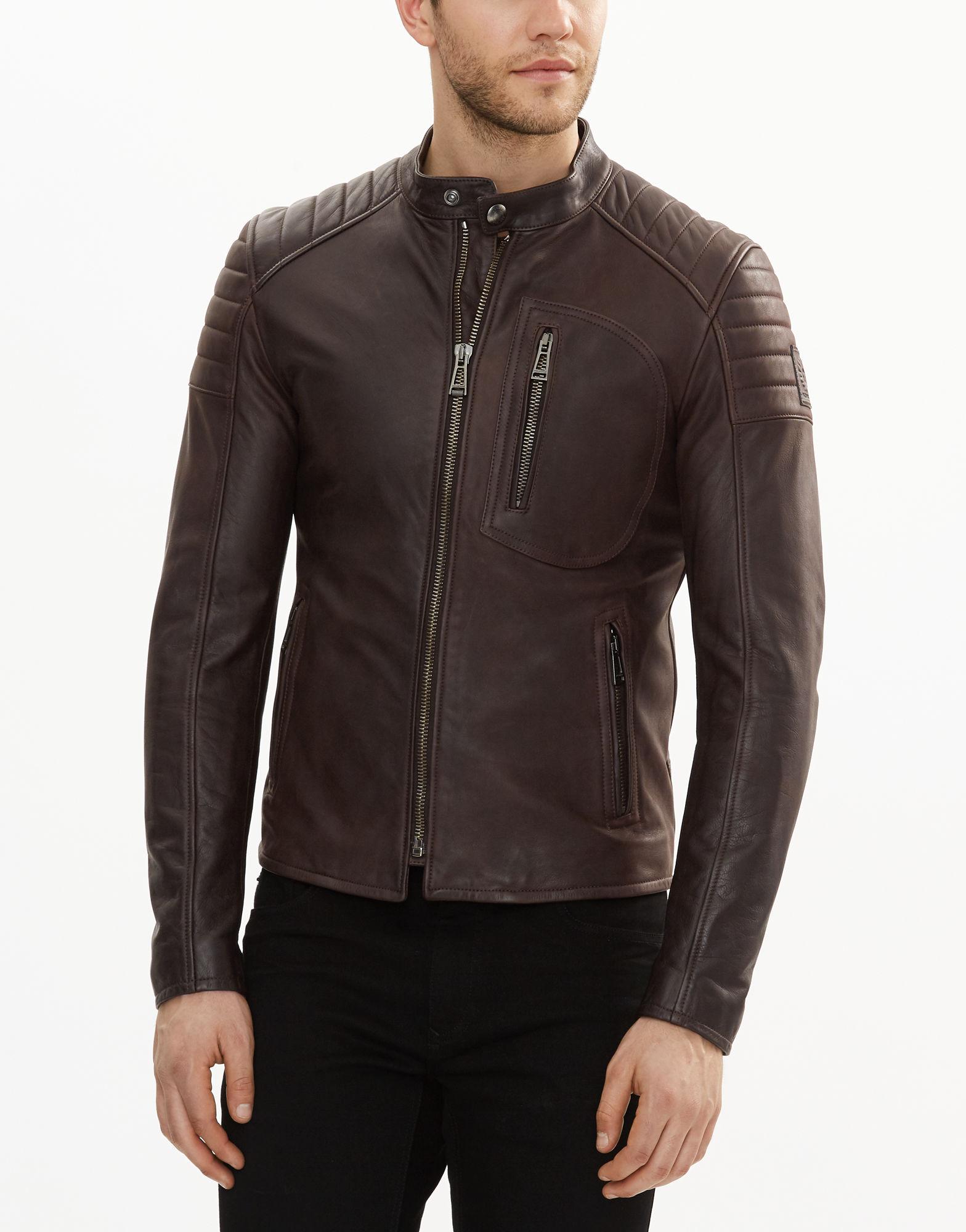 Belstaff Leather Wittering Blouson Jacket in Black Brown (Black) for Men -  Lyst