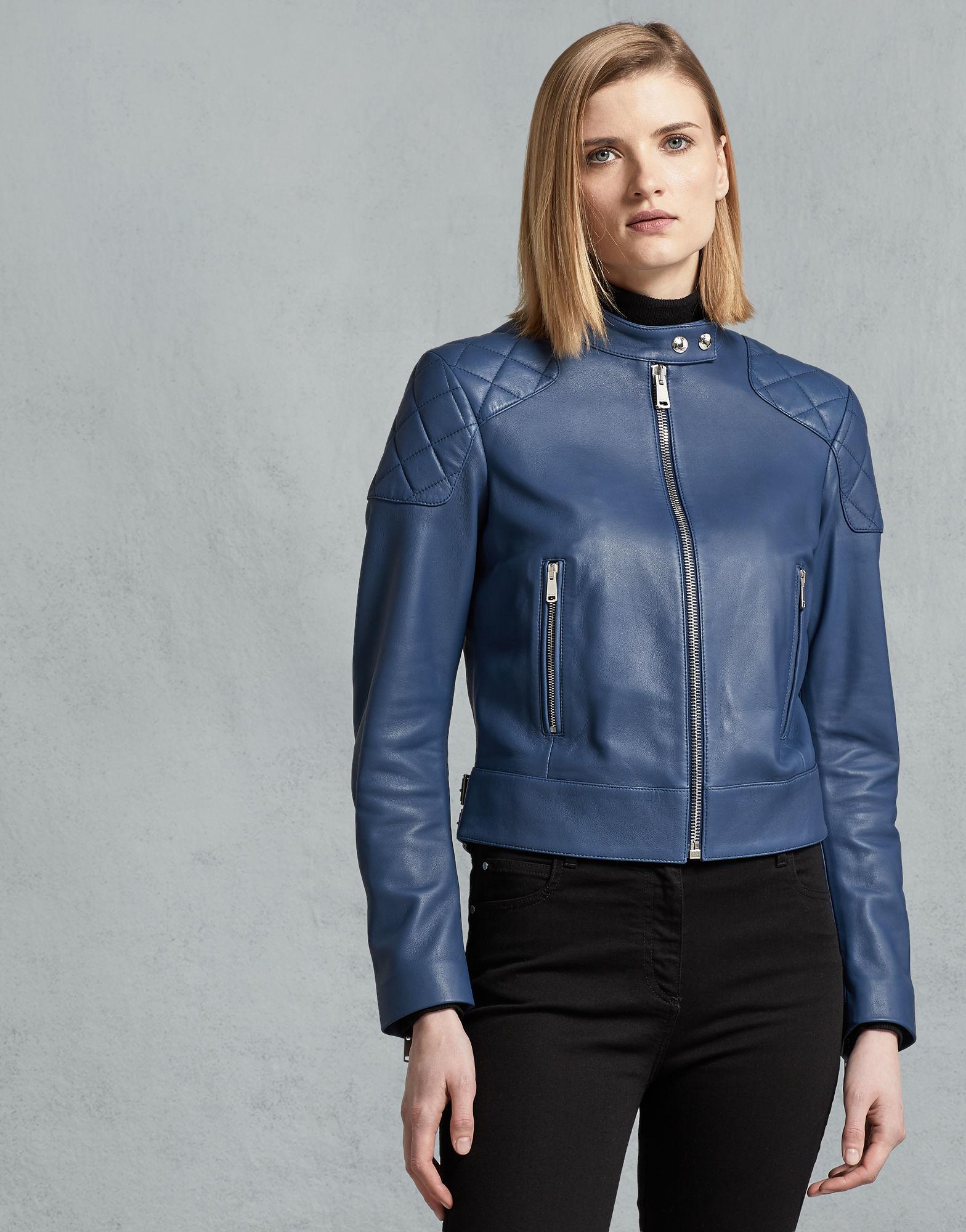 belstaff blue leather jacket
