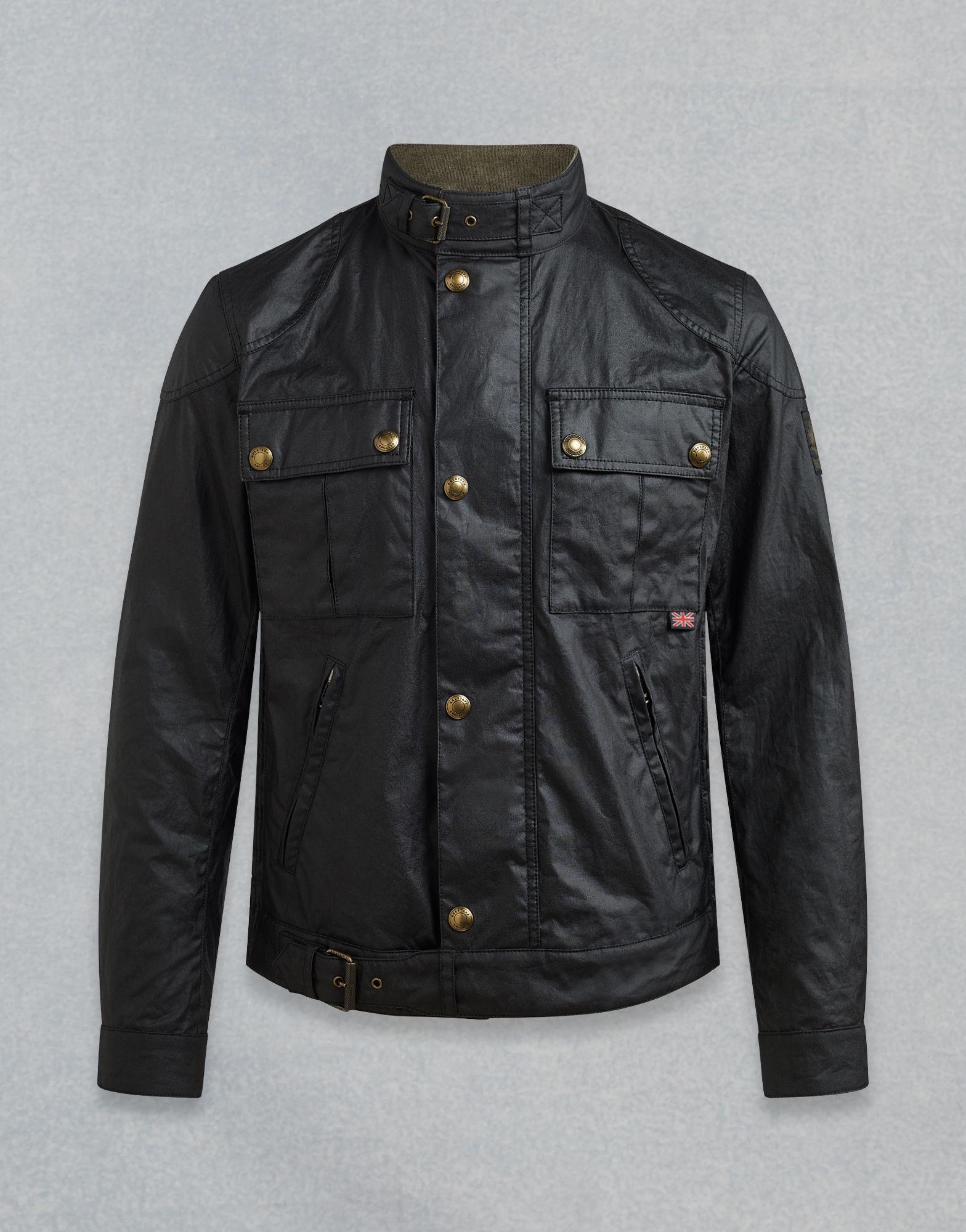 Belstaff Cotton Gangster Waxed Jacket in Black for Men - Lyst