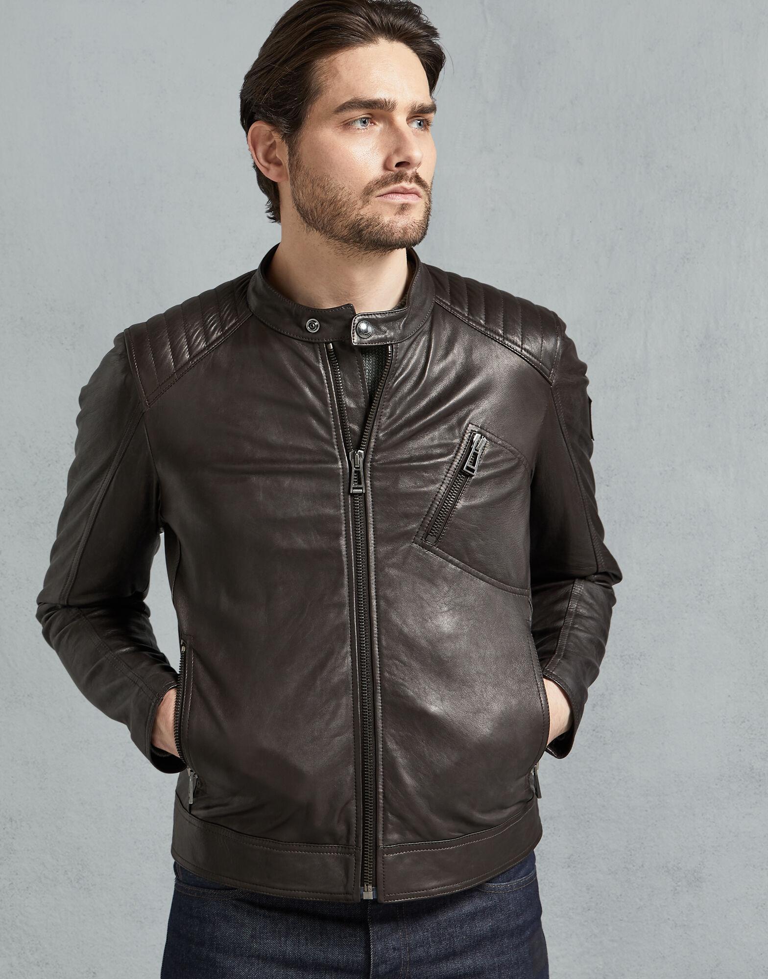 Belstaff V Racer Leather Jacket in Dark Brown (Brown) for Men - Lyst
