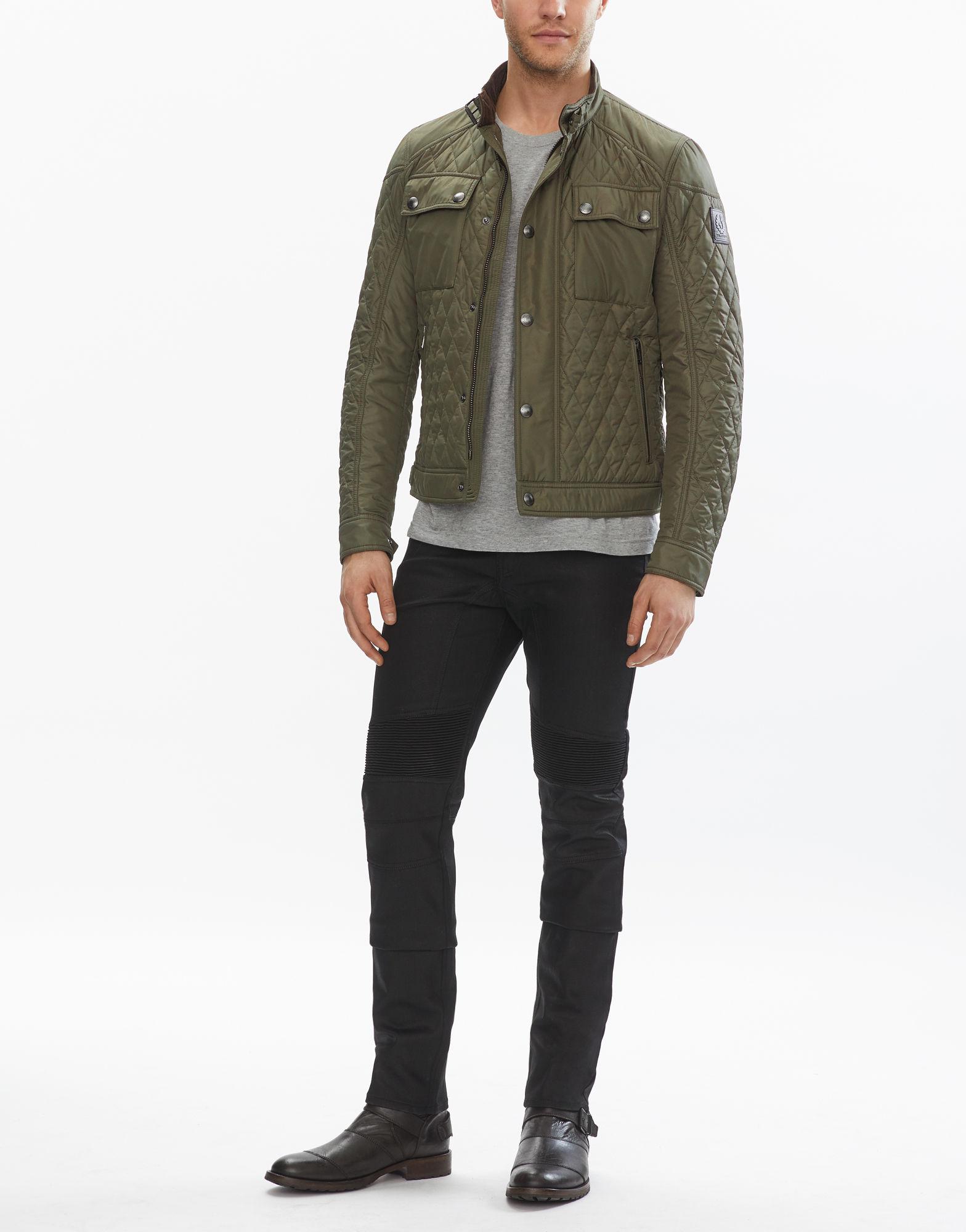 Belstaff Leather Racemaster Quilt Blouson in Faded Olive (Green) for Men -  Lyst