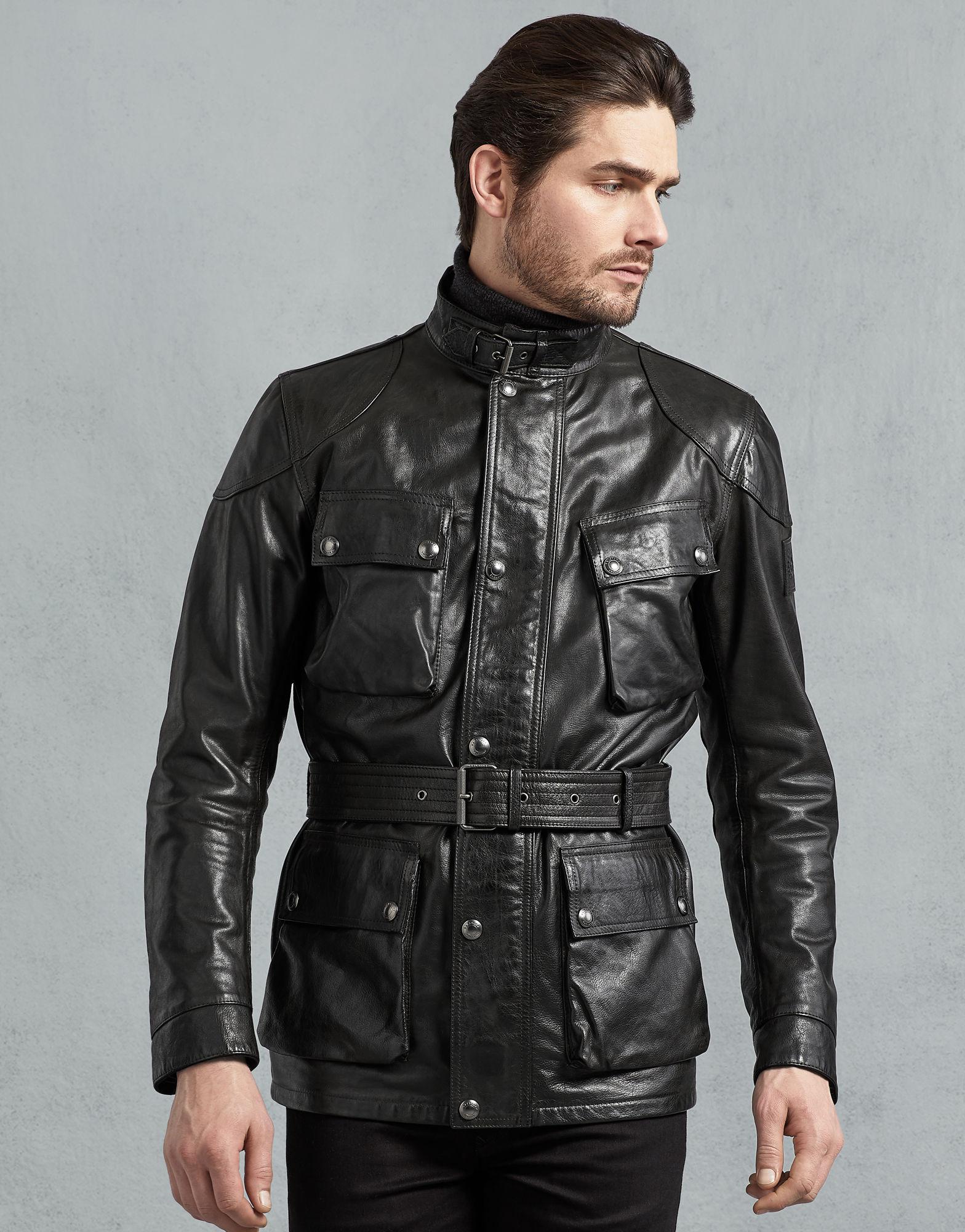Belstaff Leather Trialmaster Panther Jacket in Black for Men | Lyst