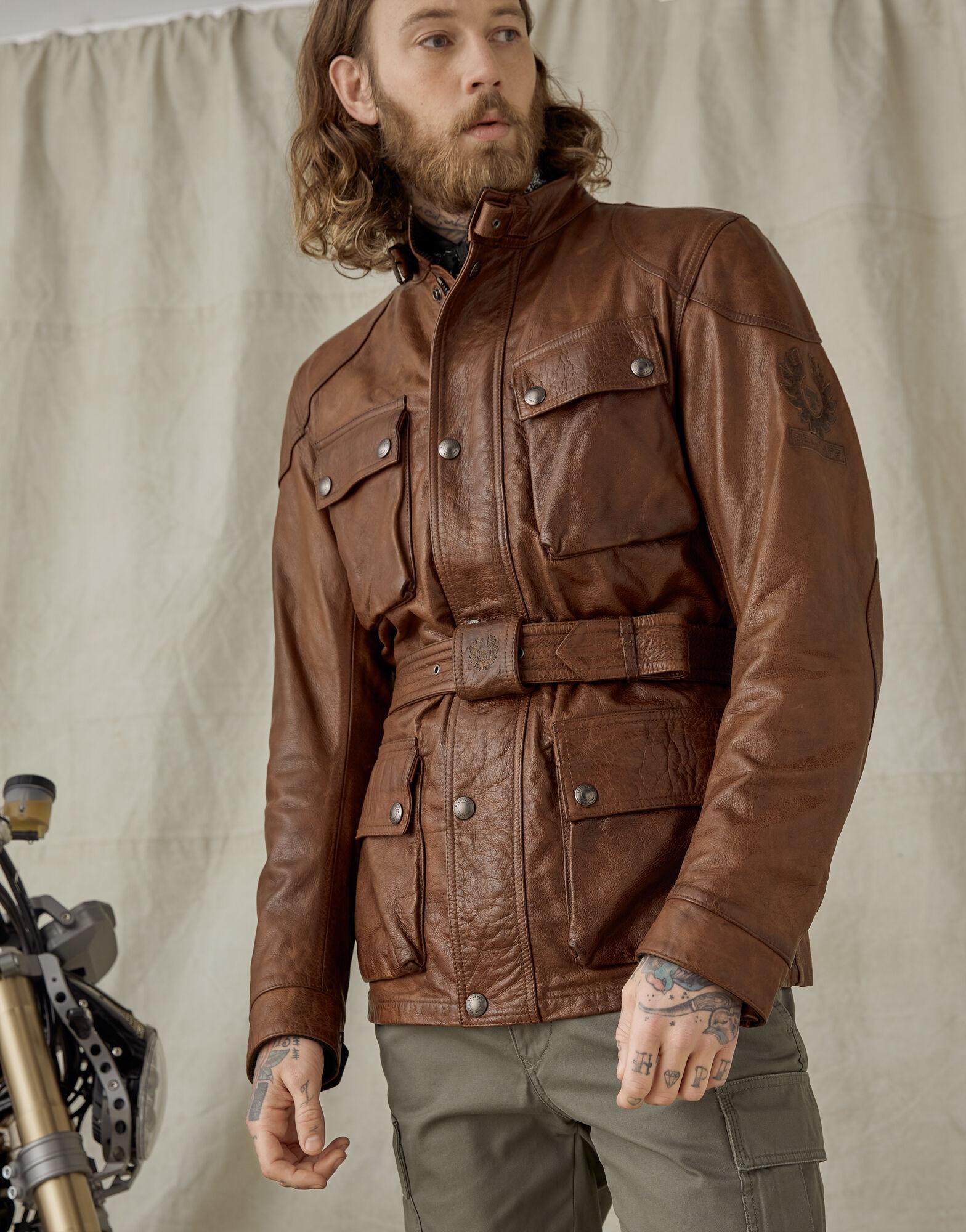 Belstaff Trialmaster Pro Leather Jacket in Brown for Men - Lyst