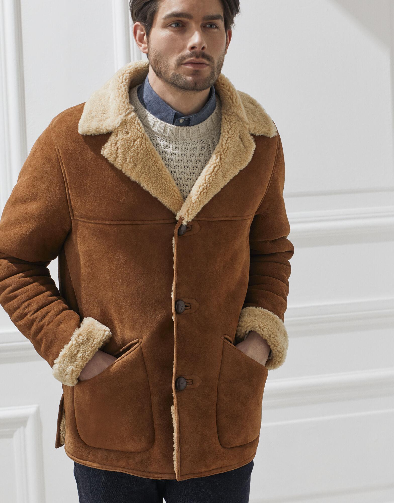 Belstaff Shearling Car Coat in Brown for Men Lyst UK
