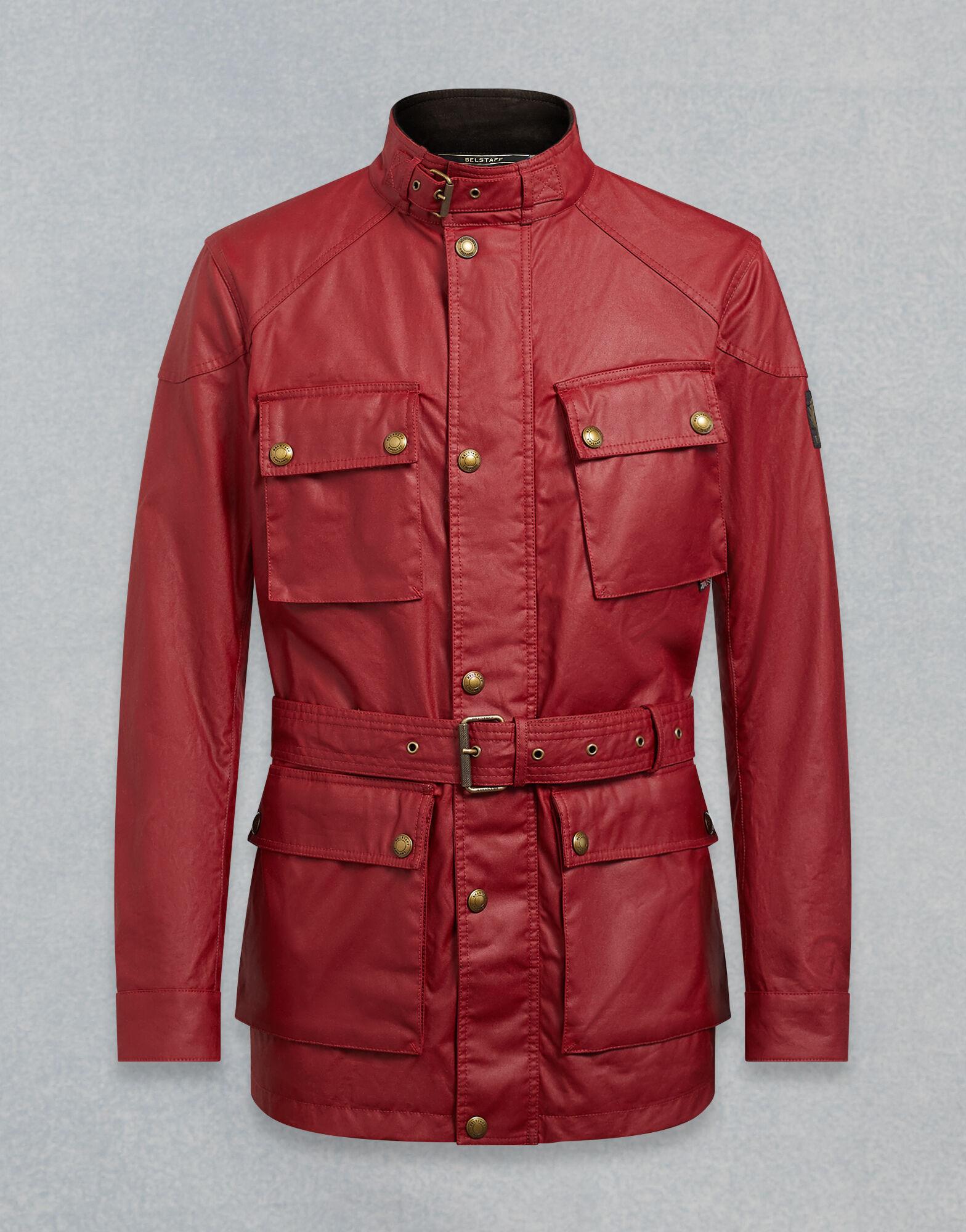 Belstaff Trialmaster Waxed Jacket in Red for Men | Lyst