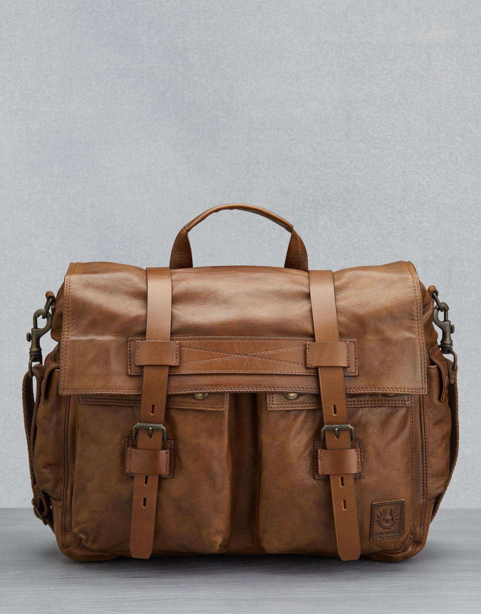 Belstaff Leather Colonial Messenger Shoulder Bag in Cognac (Brown) for ...